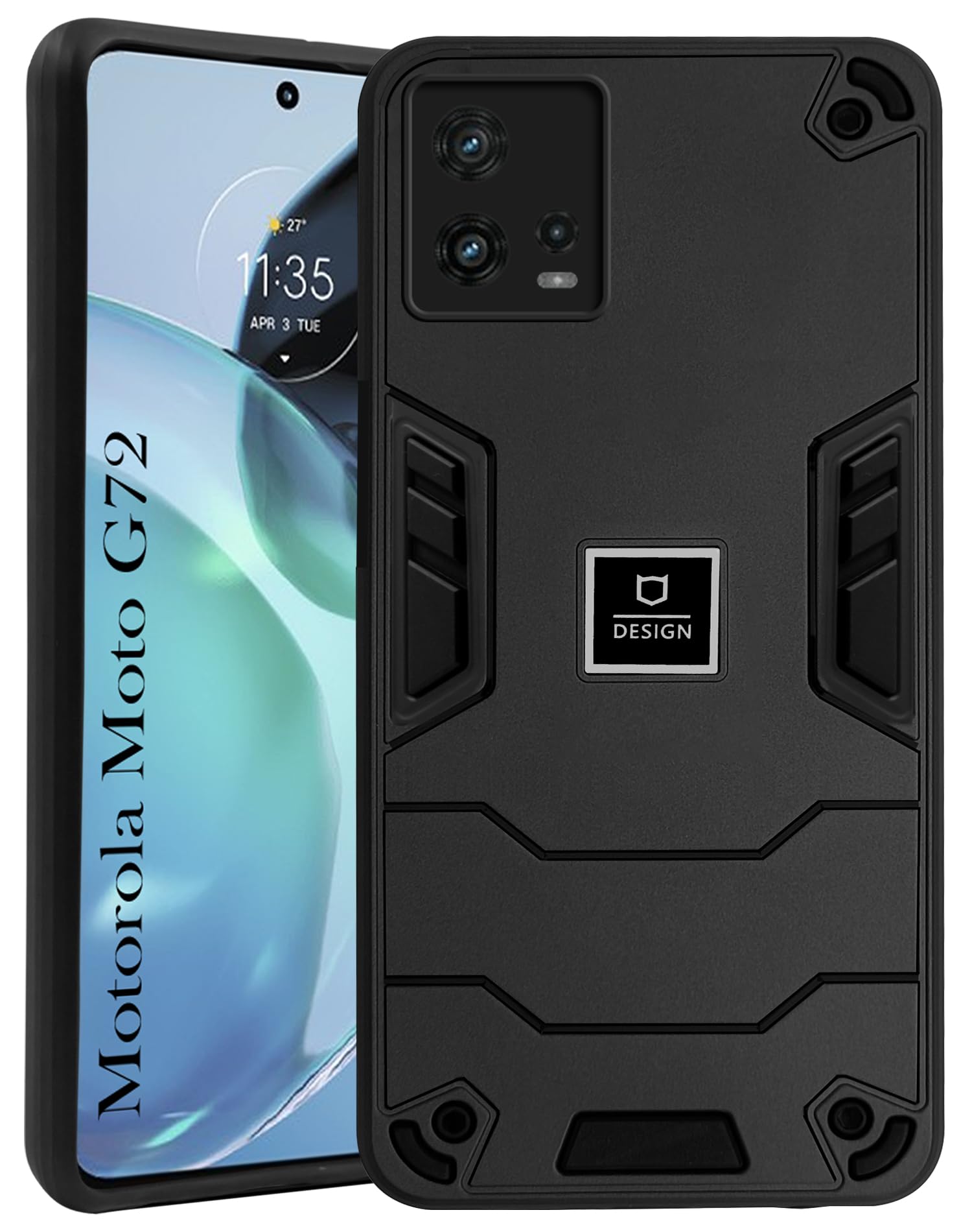 For Motorola Moto G72 5G Back Cover Case (Lightweight Hybrid Armor Shockproof Polycarbonate)