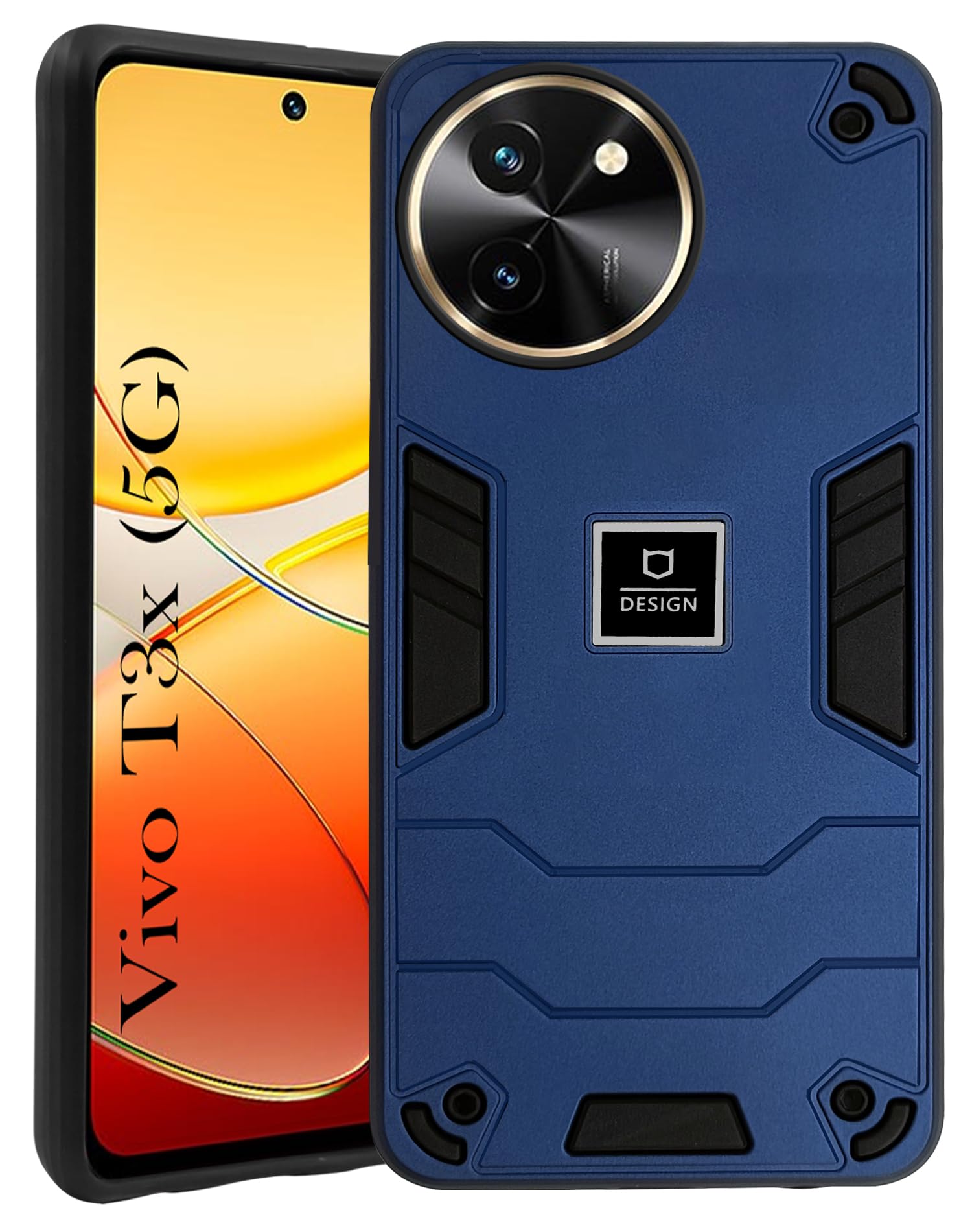 For Vivo T3x 5G Back Cover Case (Lightweight Hybrid Shockproof Polycarbonate)