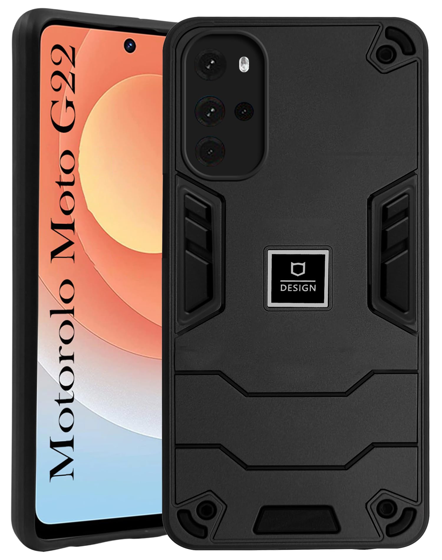 For Motorola Moto G22 Back Cover Case (Lightweight Hybrid Shockproof Polycarbonate)