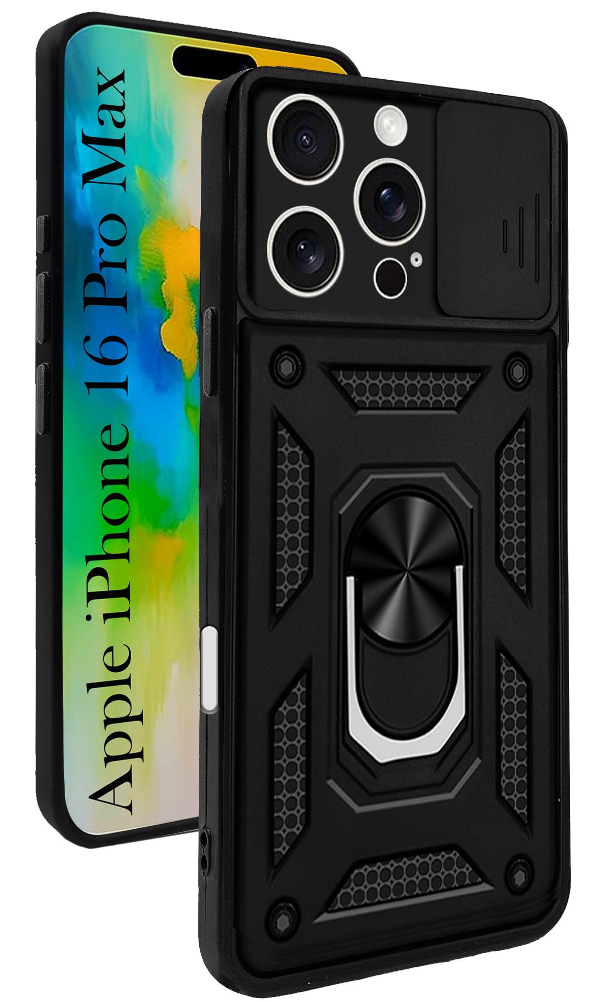 For Apple iPhone 16 Pro Max Back Cover Case (Hybrid Dual Armor Polycarbonate)