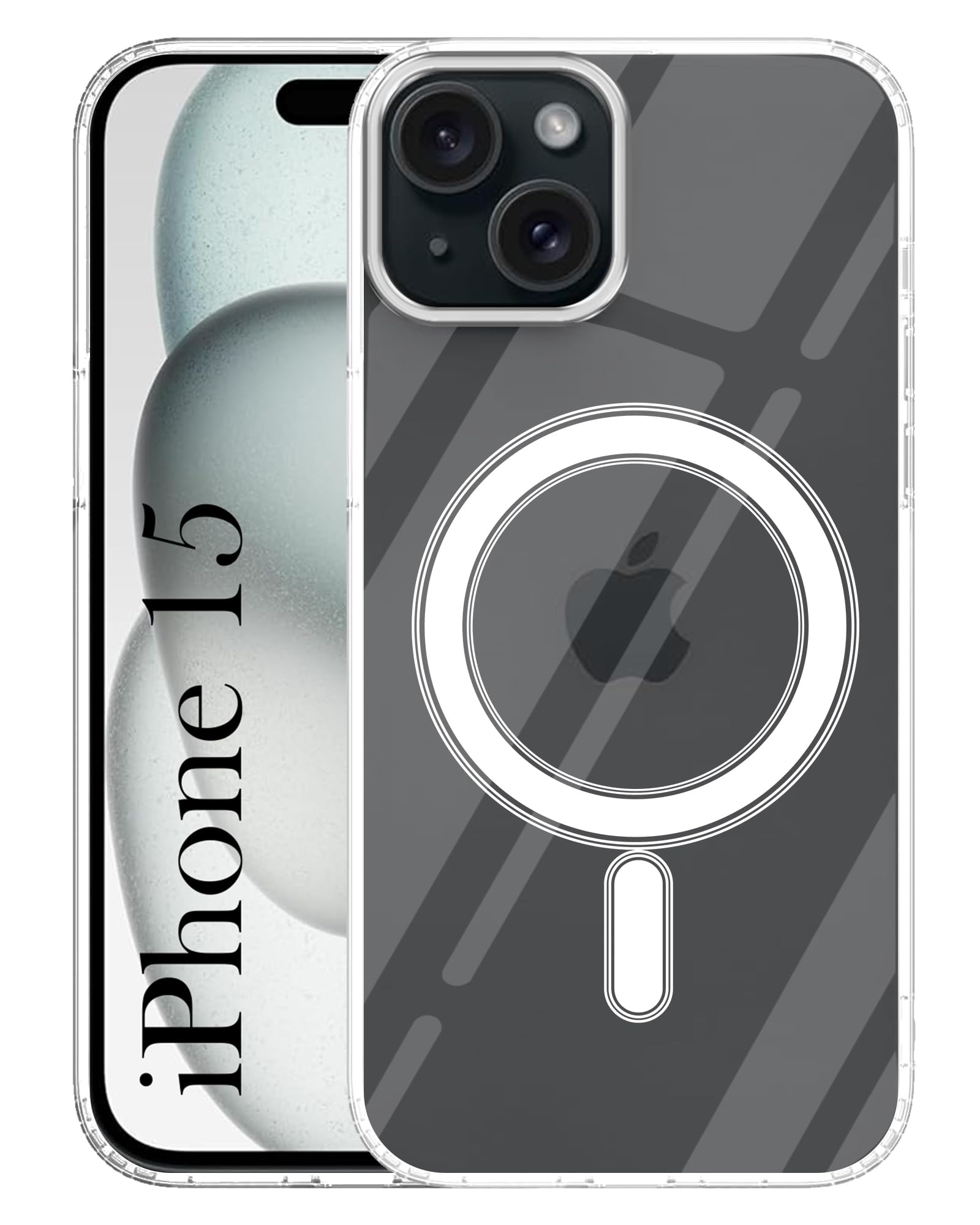 For Apple iPhone 15 Back Cover Case ( MagSafe Compatible Wireless Charging | Hybrid Camera Bump Protection | Shockproof Polycarbonate Material)