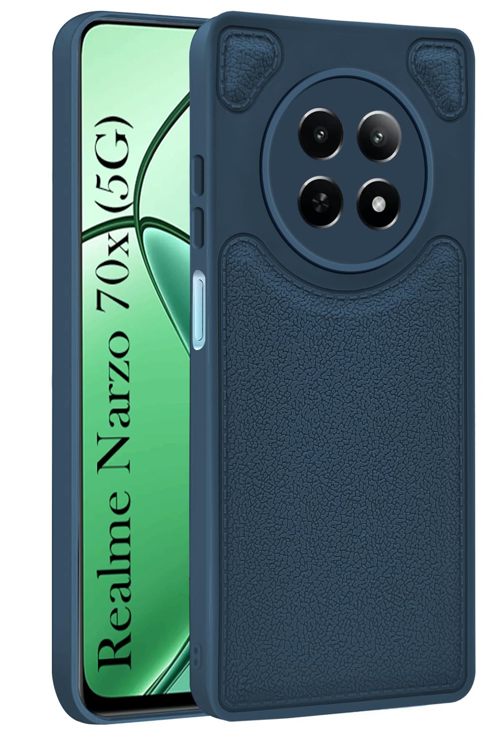 For Realme Narzo 70x 5G Back Cover Case (Stitch Texture Design | Shockproof | Camera Protection | Slim, Soft and Flexible)