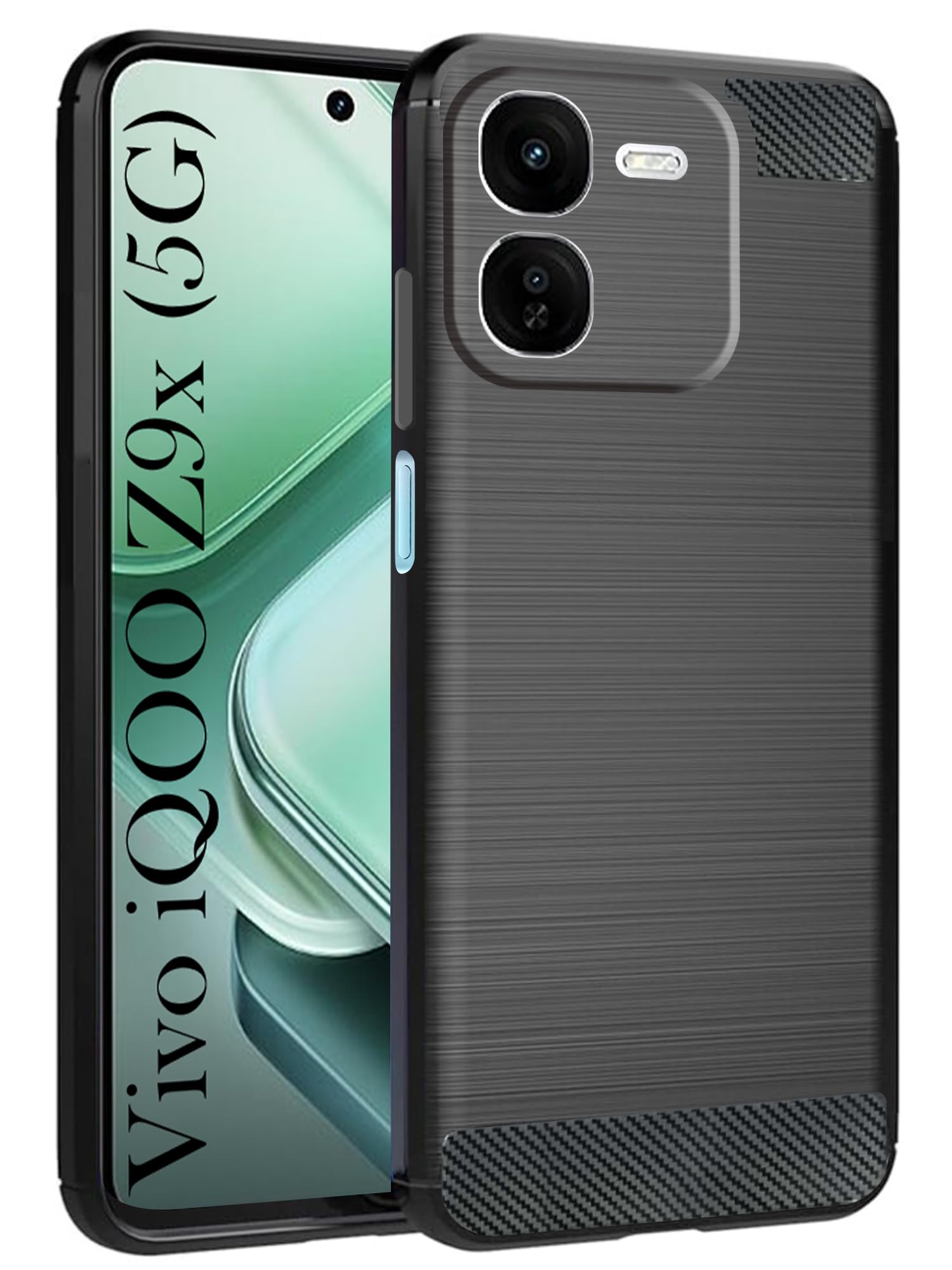 For Vivo IQOO Z9x 5G Back Cover Case (Hybrid Armor Case | Carbon Fiber Shockproof | Soft and Flexible)