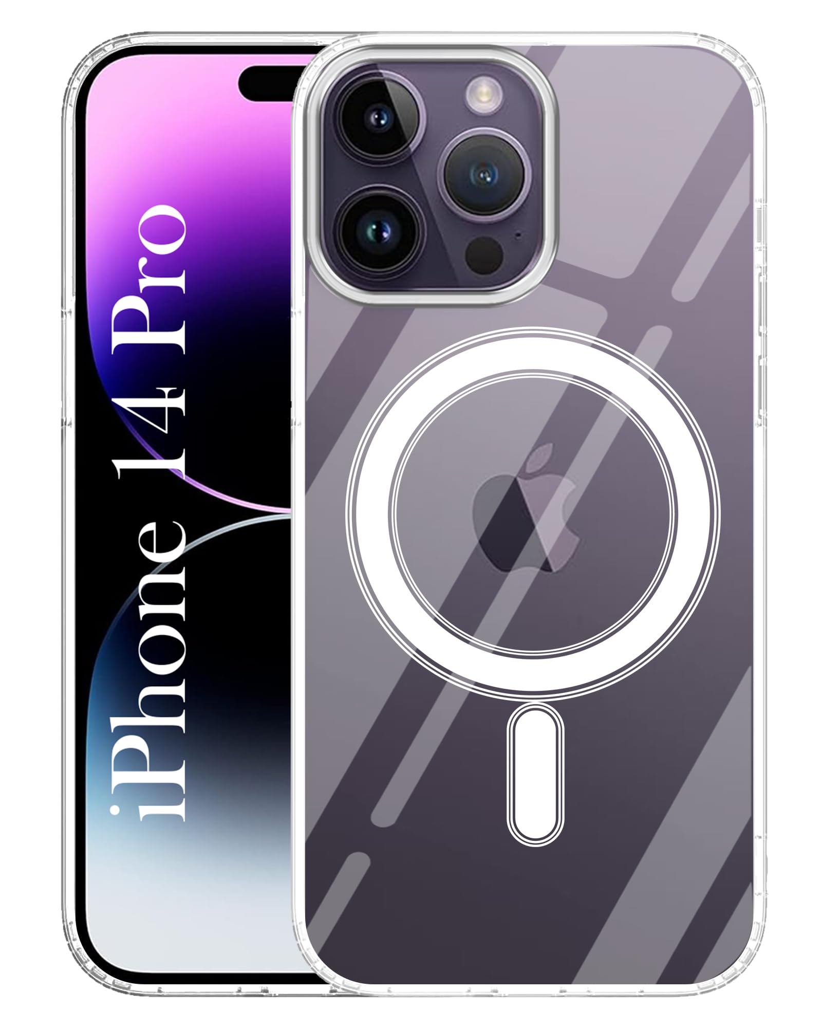 For Apple iPhone 14 Pro Back Cover Case ( MagSafe Compatible Wireless Charging | Hybrid Camera Bump Protection | Shockproof Polycarbonate Material)