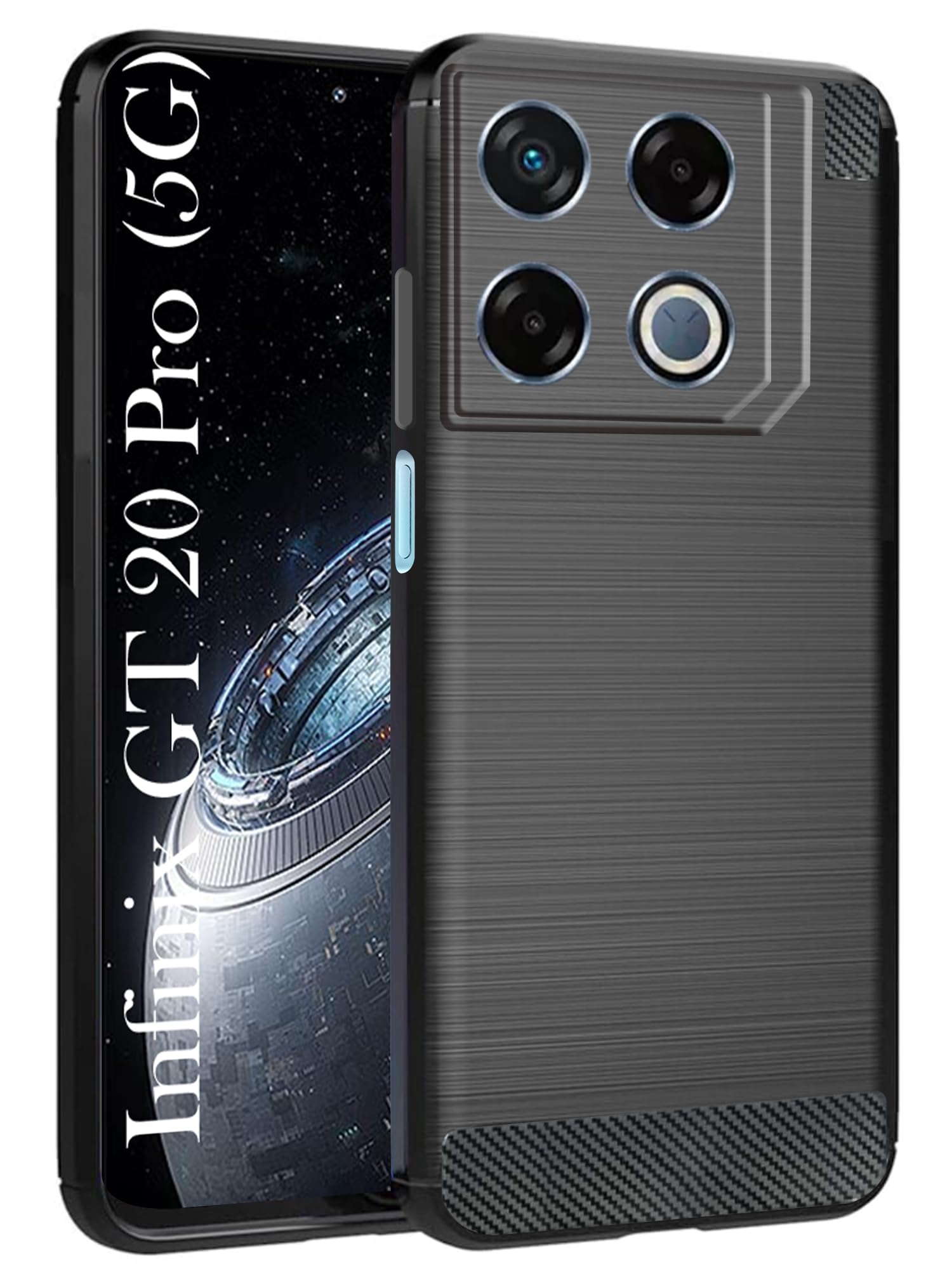 For Infinix GT 20 Pro 5G Back Cover Case (Hybrid Armor Case | Carbon Fiber Shockproof | Soft and Flexible)
