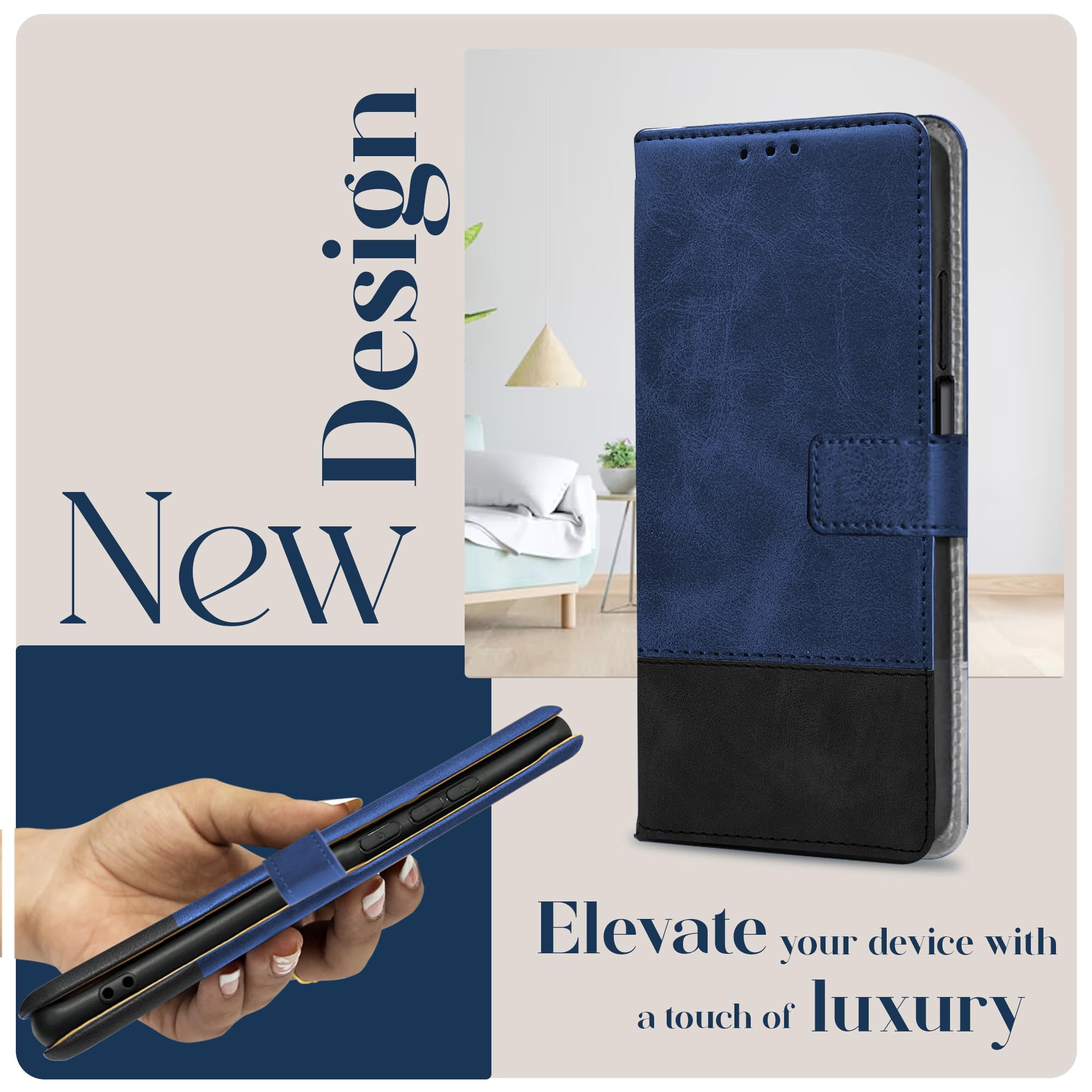 For Xiaomi Poco C61 Flip Cover Case ( Professional Dual Leather Wallet with Magnetic Closure)