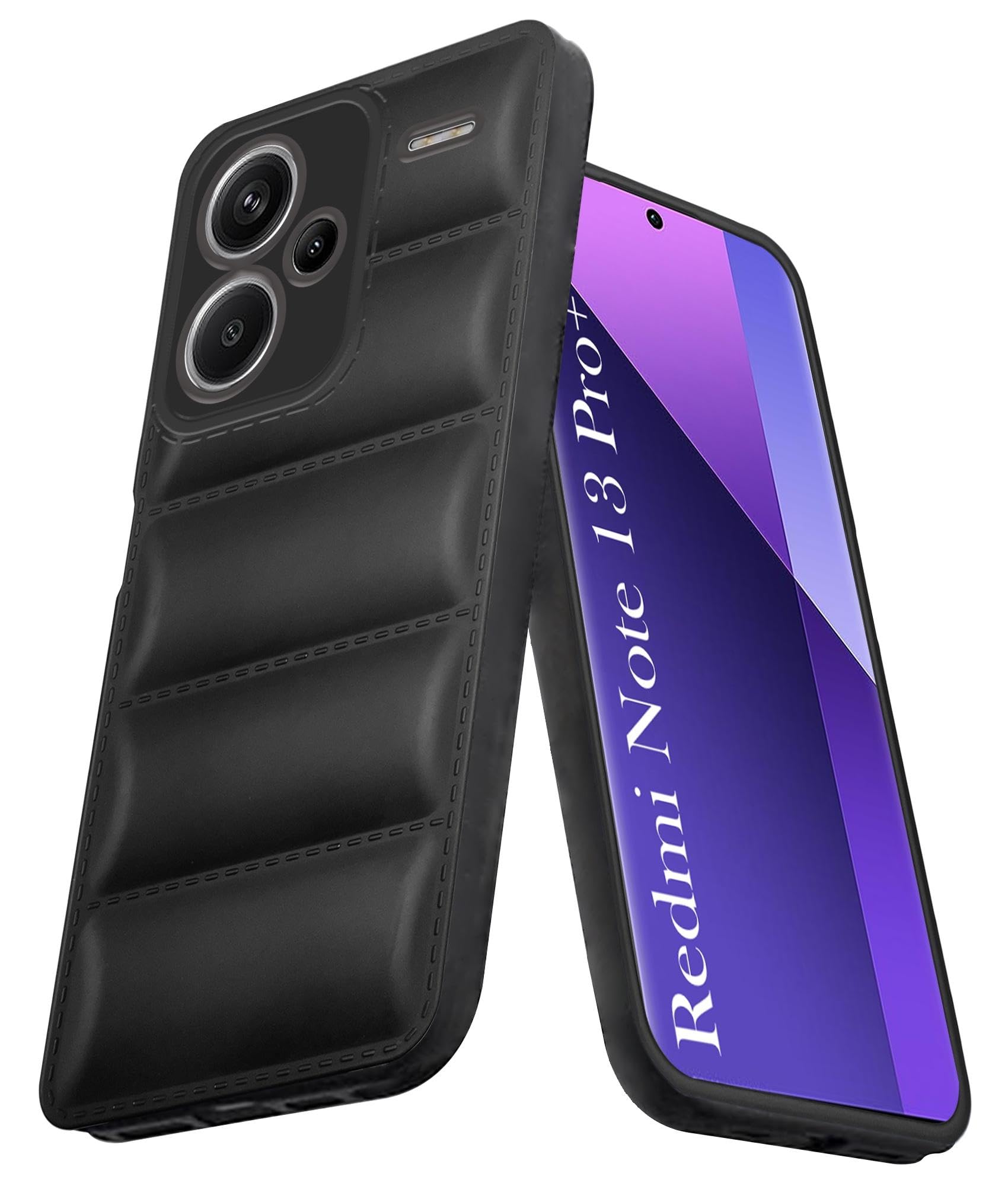 For Redmi Note 13 Pro Plus Back Cover Case (Puffer Cushion Wave Design | Camera Protection)