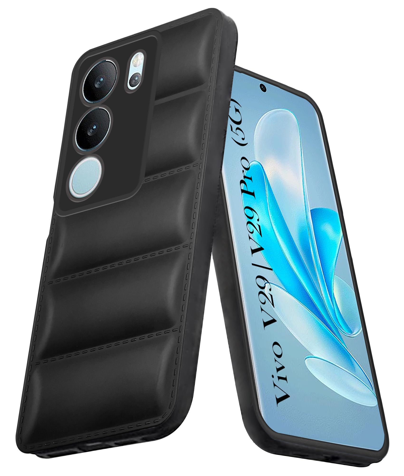 For Vivo V29 | Vivo V29 Pro 5G Back Cover Case (Puffer Cushion Wave Design | Camera Protection)