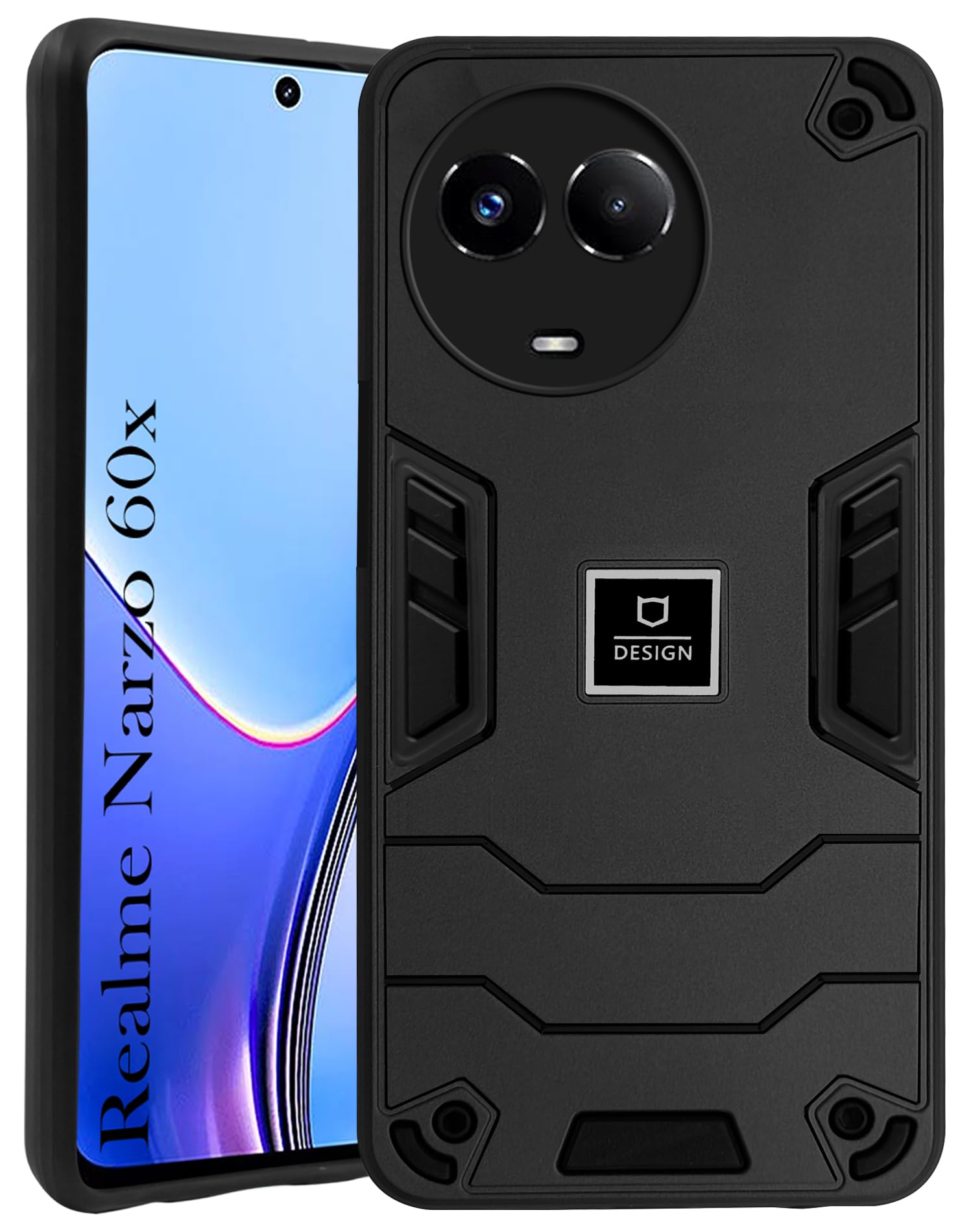 For Realme Narzo 60x Back Cover Case (Lightweight Hybrid Shockproof Polycarbonate)