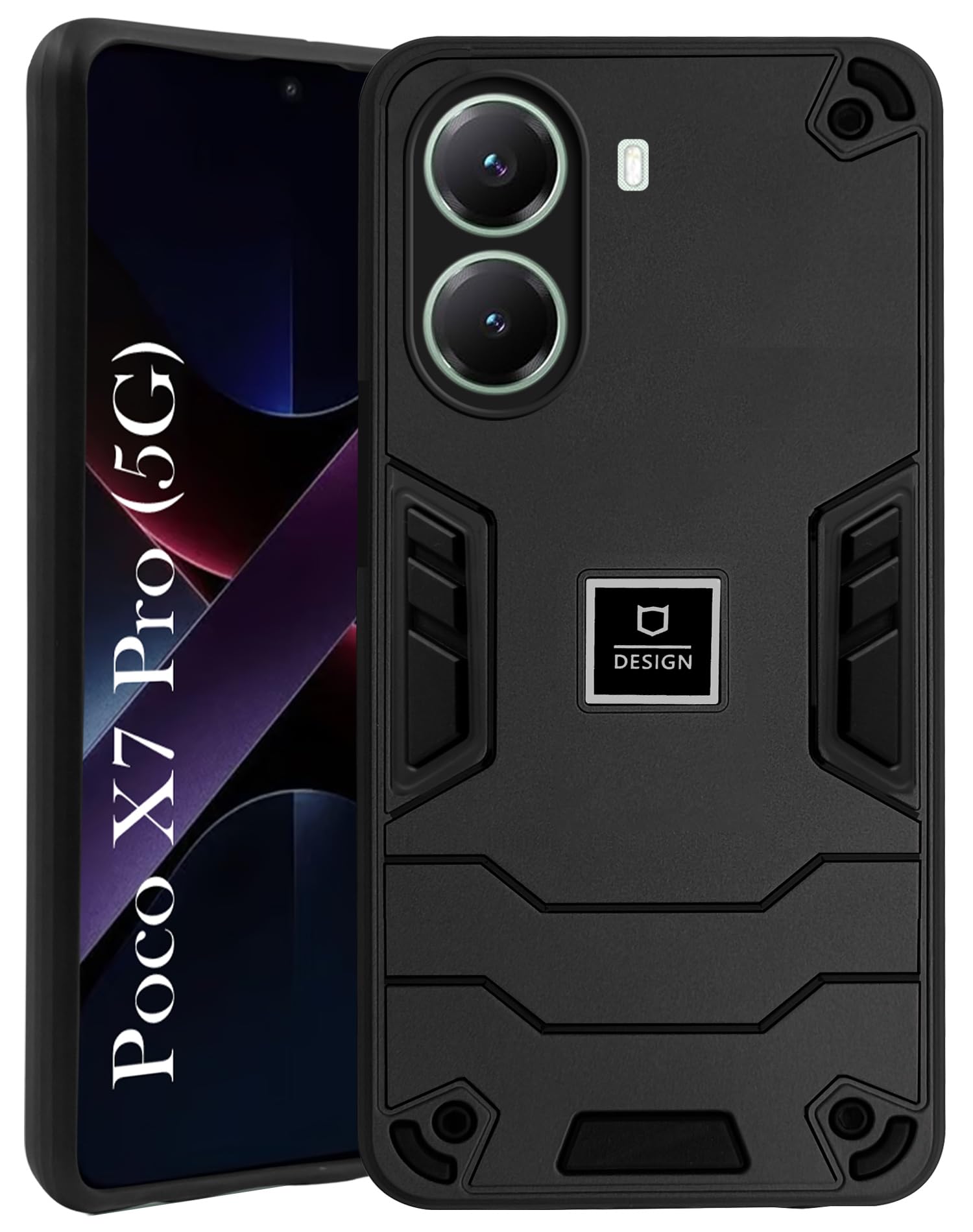 For Poco X7 Pro Back Cover Case (Lightweight Hybrid Shockproof Polycarbonate)