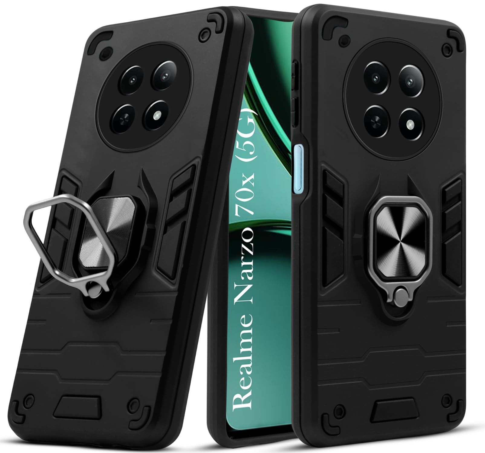 For Realme Narzo 70x 5G Back Cover Case (Shockproof Polycarbonate Dual Layer Hybrid Armor)