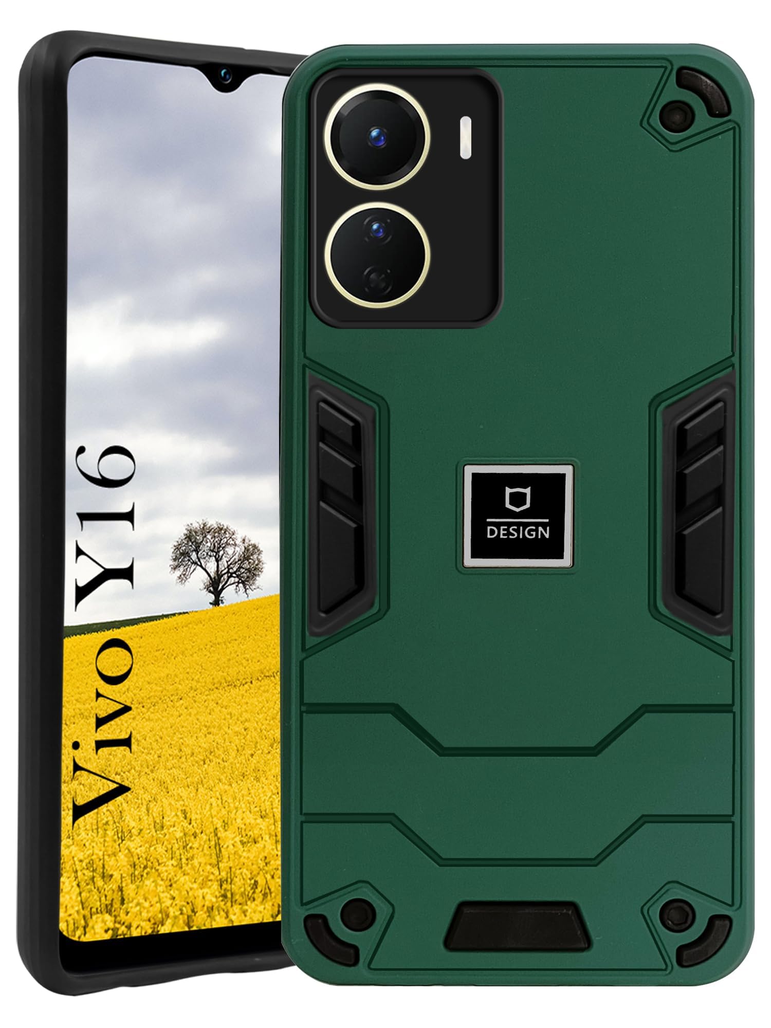 For Vivo Y16 Back Case Cover (Lightweight Hybrid Shockproof Polycarbonate)