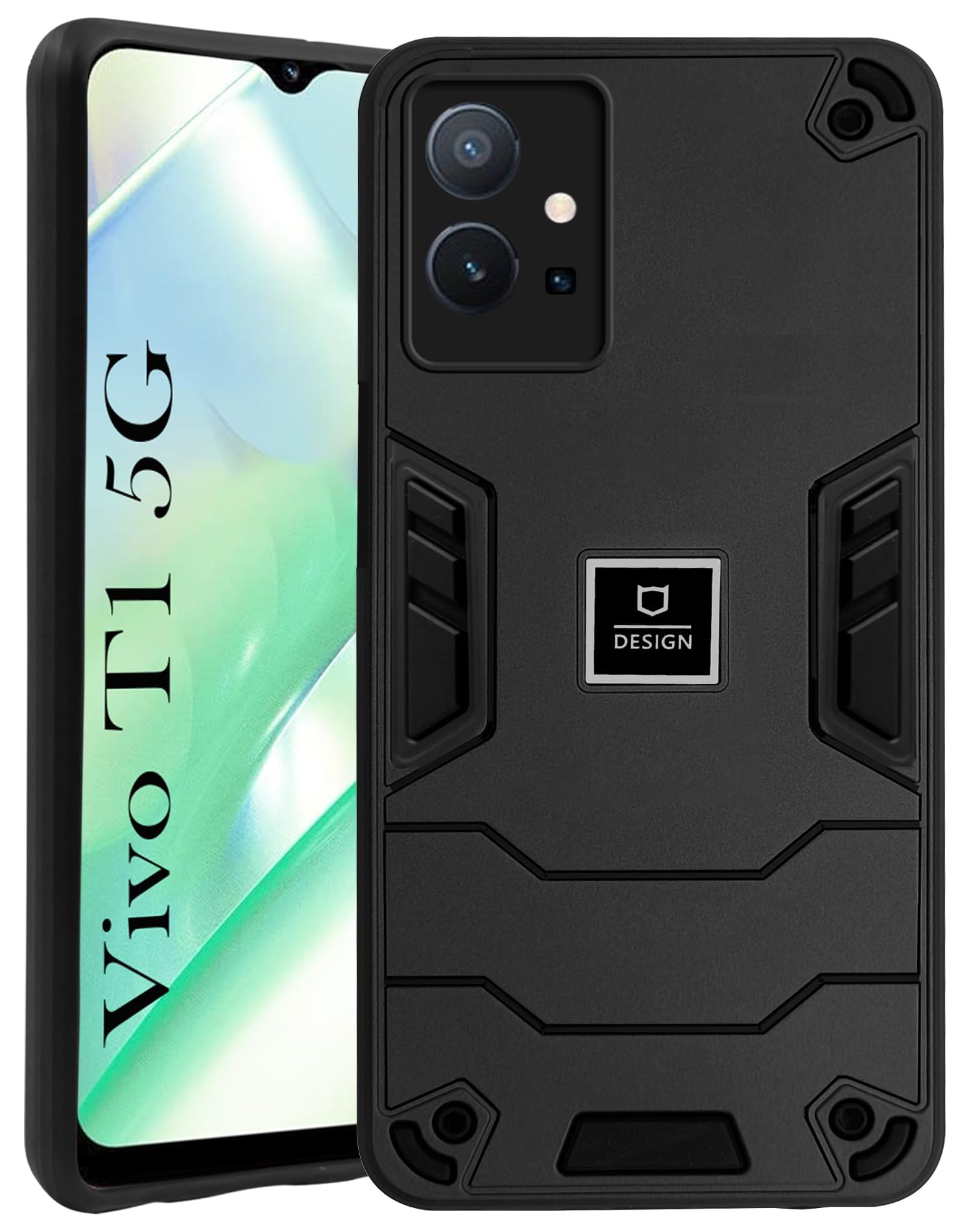 For Vivo T1 5G Back Cover Case (Lightweight Hybrid Shockproof Polycarbonate)