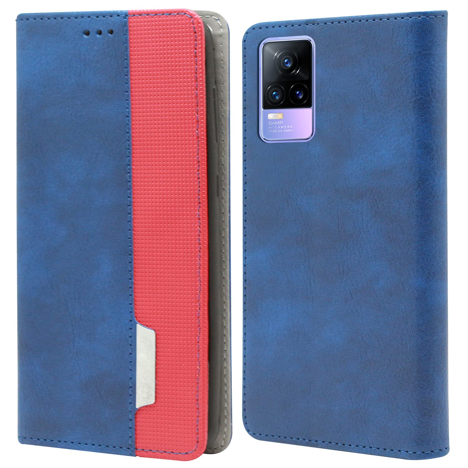 For Vivo V21e Elegant Series Leather-Fiber Flip Case Cover