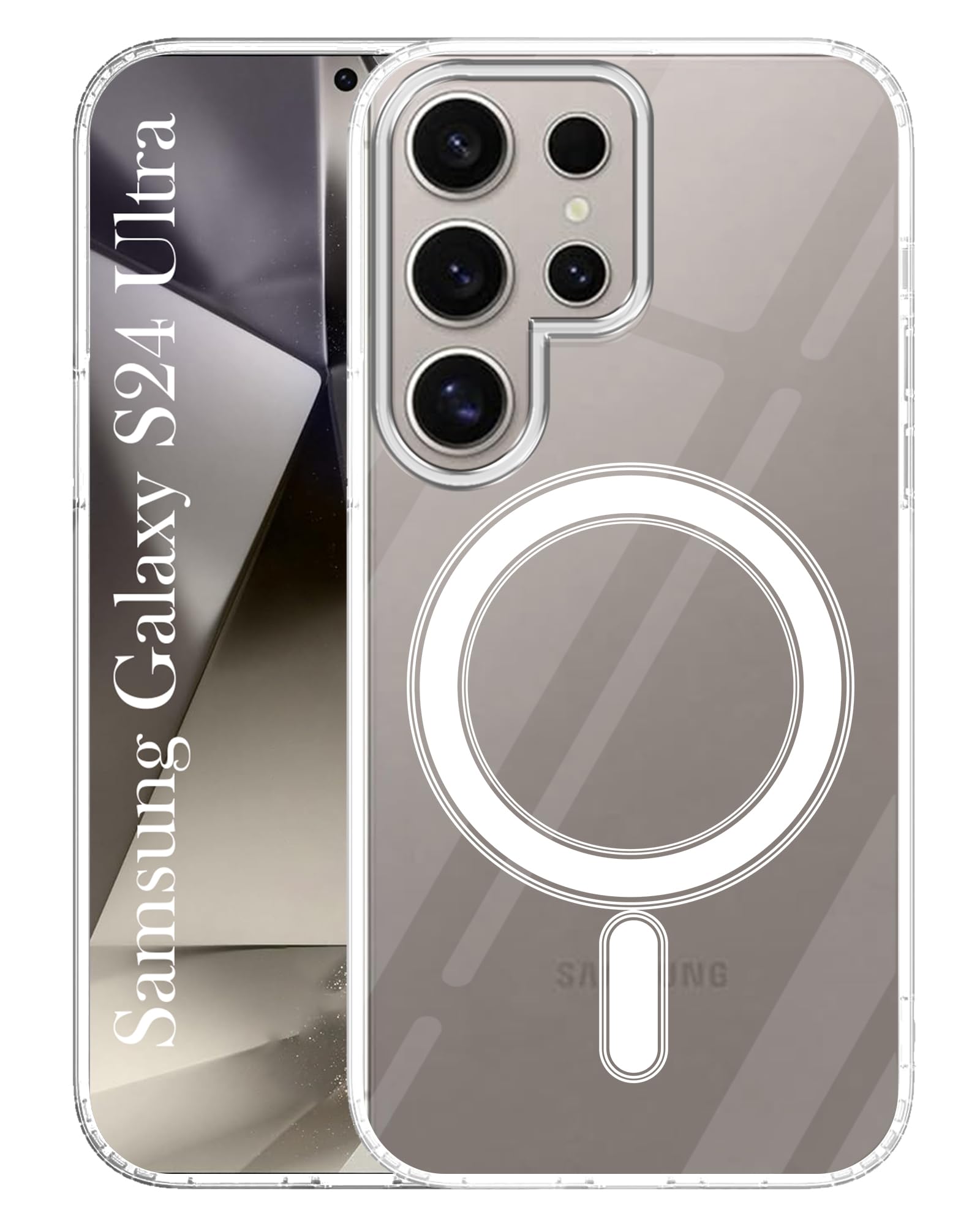 For Samsung Galaxy S24 Ultra Back Cover Case ( MagSafe Compatible Wireless Charging | Hybrid Camera Bump Protection | Shockproof Polycarbonate