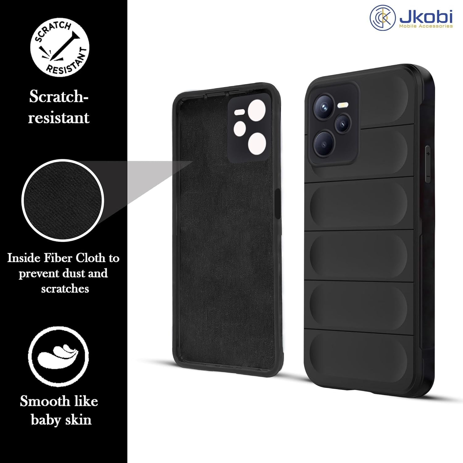 For Realme C35 Back Cover Case (Matte Liquid Silicone | Micro-Fiber Cloth Inside | Camera Protection | Shockproof)