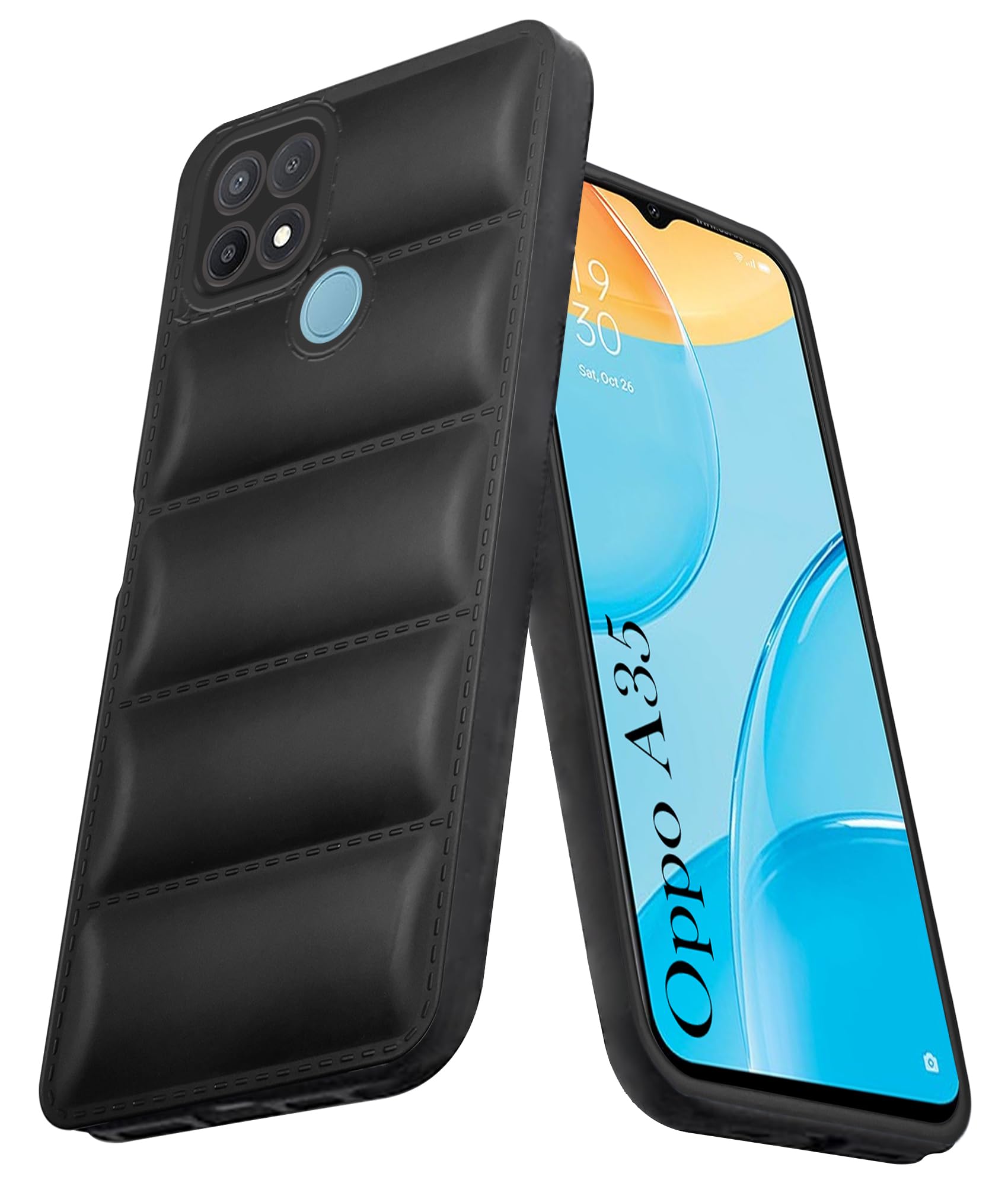For Oppo A35 Back Cover Case(Puffer Cushion Wave Design | Camera Protection)