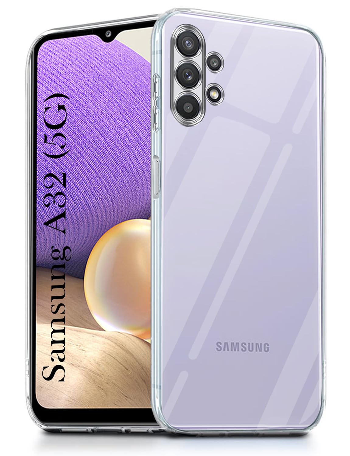 For Samsung Galaxy A32 5G Back Cover( Silicone Clear Shockproof Case with Camera Protection and Dust Plugs | Transparent)