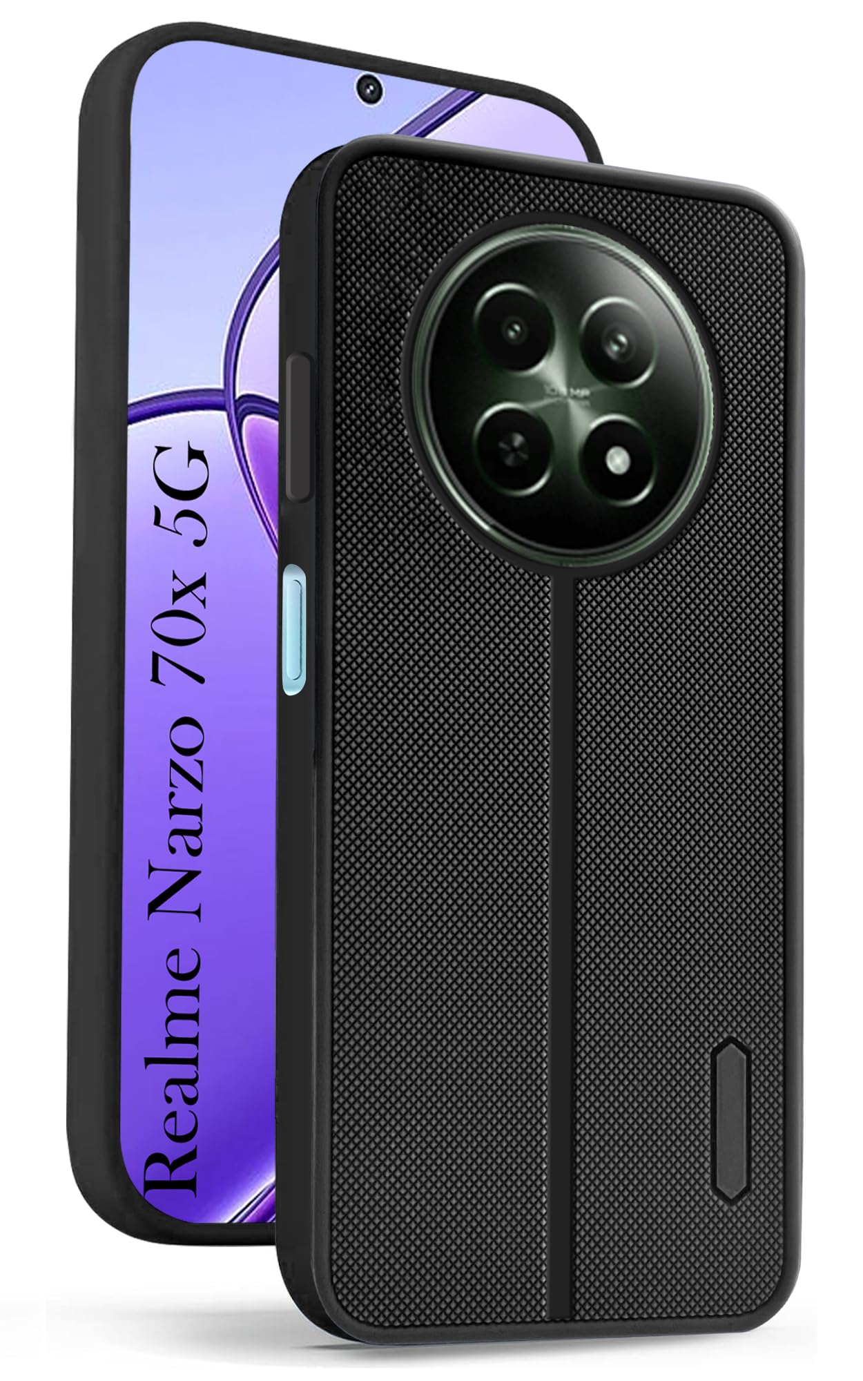 For Realme Narzo 70x 5G Back Cover Case (Textured Grip Design | Camera Protetion | Slim and Light Weight | Soft Touch and Feel)