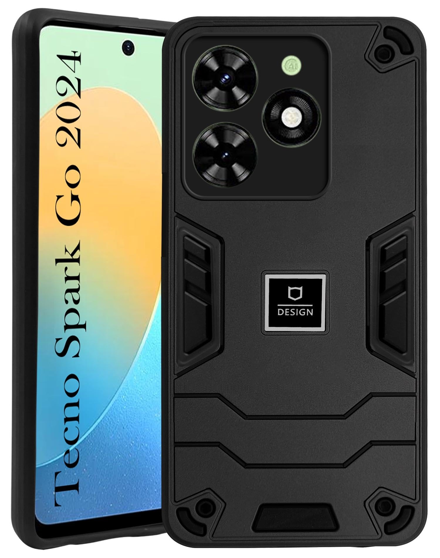 For Tecno Spark Go 2024 Back Cover Case (Lightweight Hybrid Shockproof Polycarbonate)