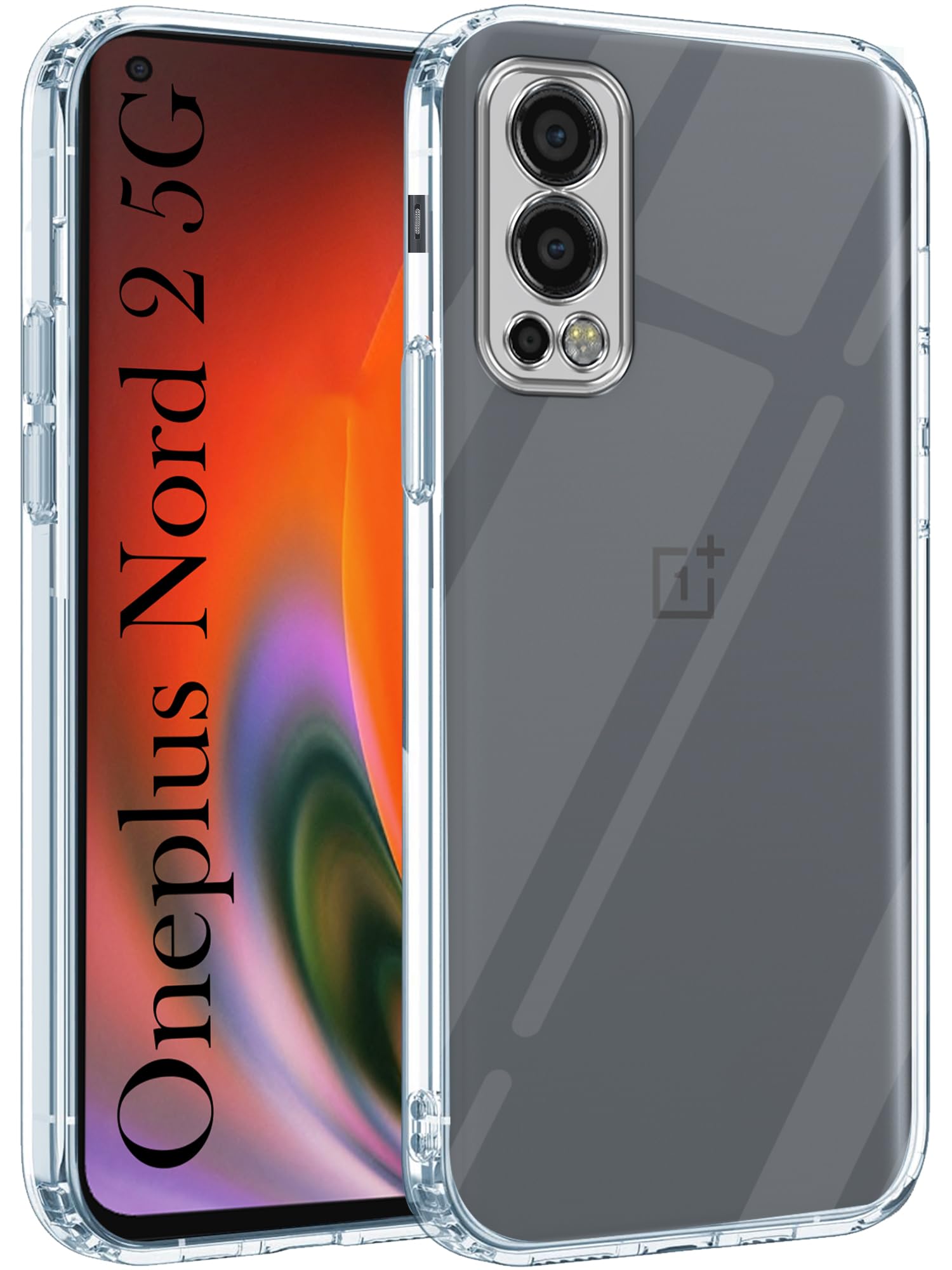 For OnePlus Nord 2 5G Back Cover (Silicone Clear Shockproof Case with Camera Protection | Soft and Flexible | Transparent)