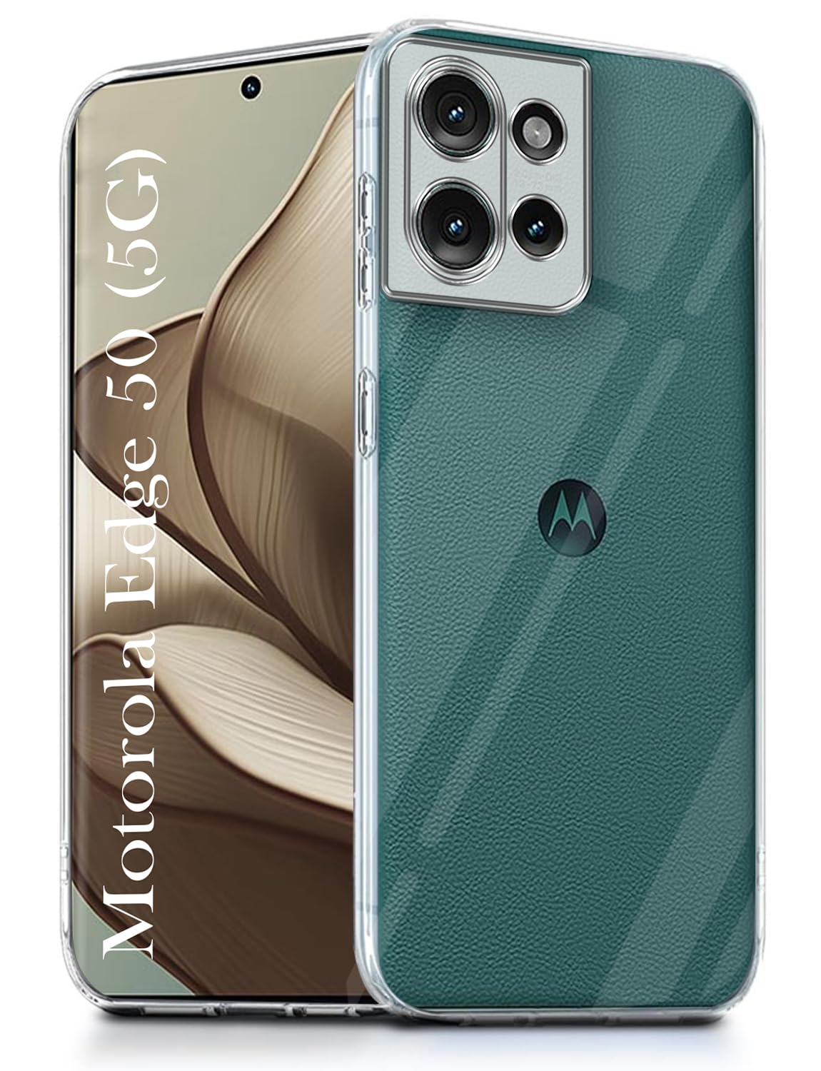 For Motorola Edge 50 5G Back Cover (Silicone Clear Shockproof Case with Camera Protection | Soft and Flexible)