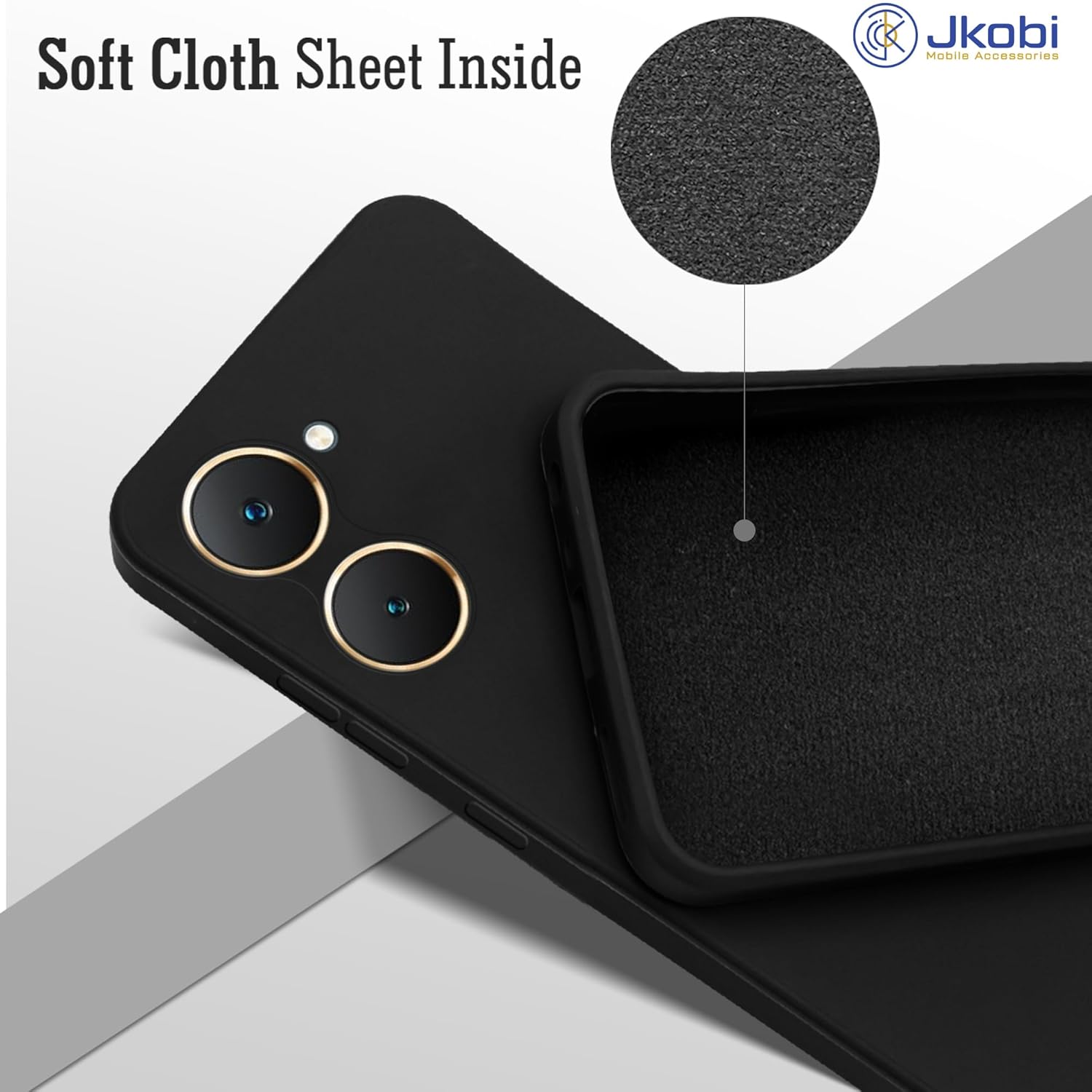 For Vivo Y18 | Y18e | Y03 | Y18i | Y18t Back Cover Case (Matte Finish Silicone with Inside Fiber Cloth)