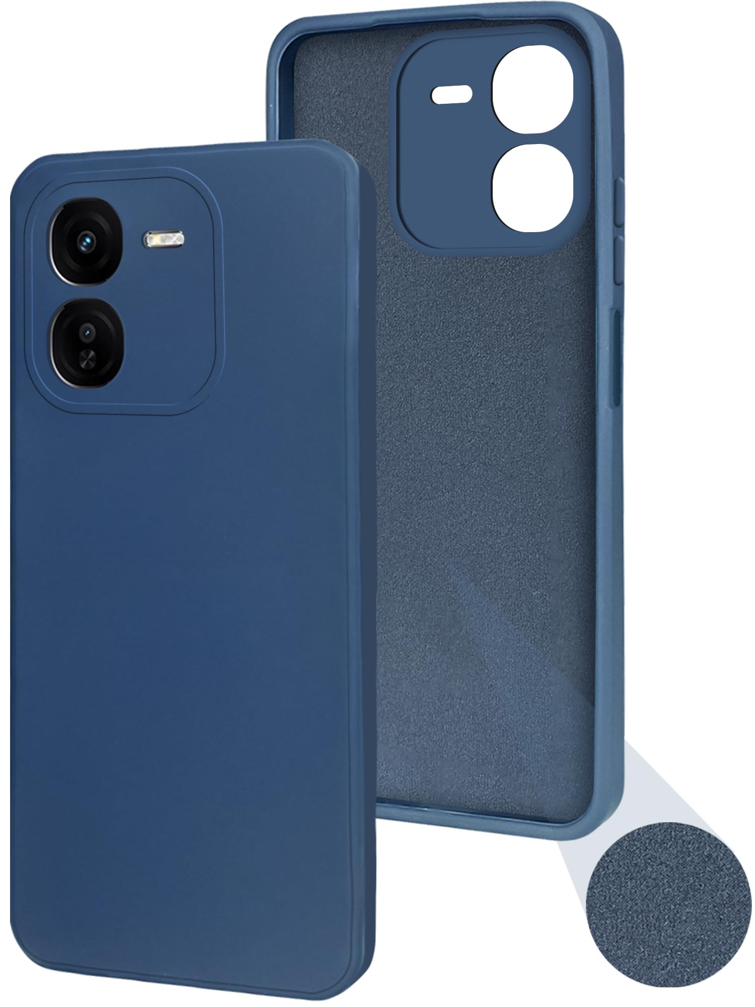 For Vivo IQOO Z9x 5G Back Cover Case (Matte Finish Silicone with Inside Fiber Cloth)