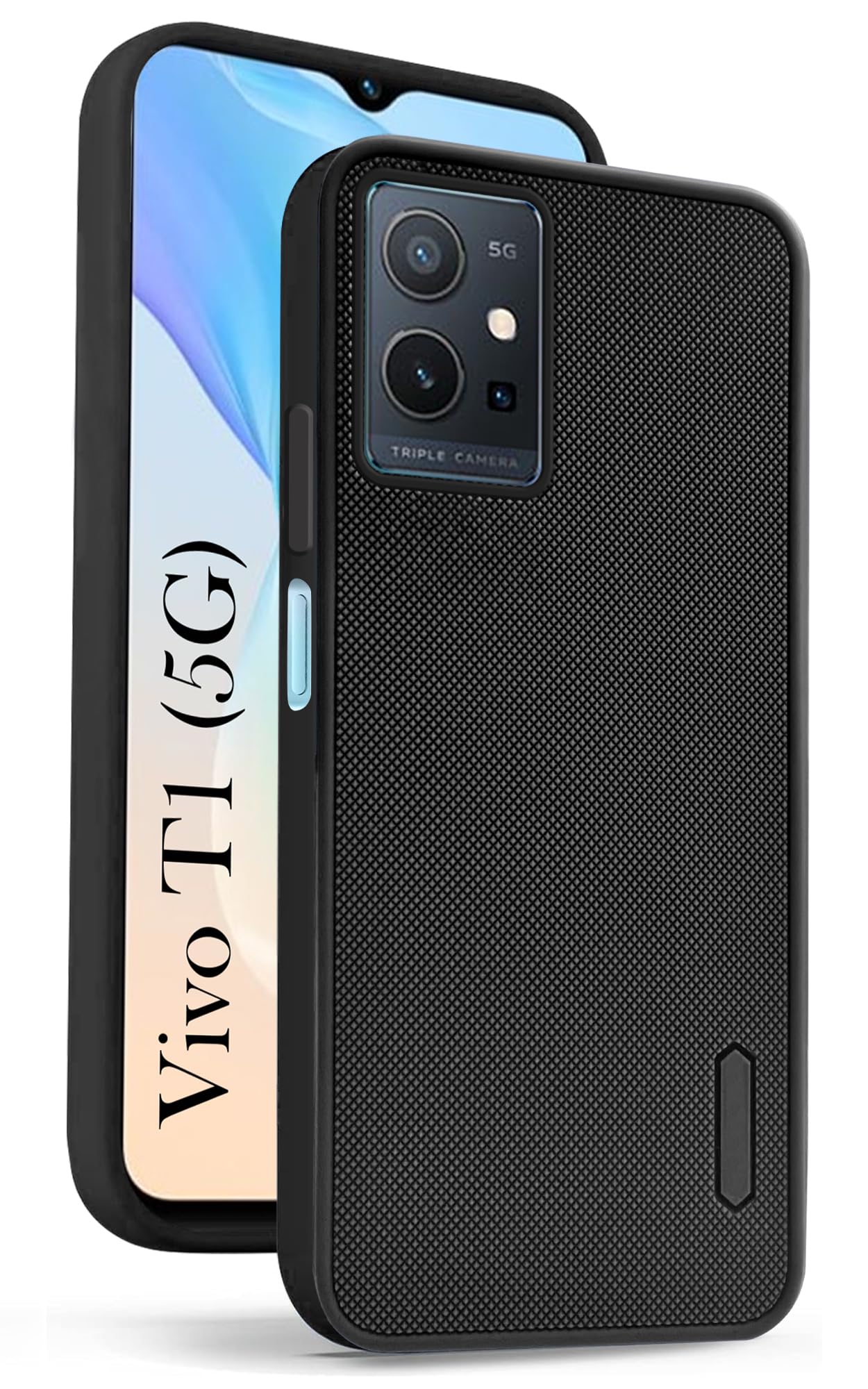 For Vivo T1 5G Back Cover Case (Textured Grip Design | Camera Protetion | Slim and Light Weight | Soft Touch and Feel)