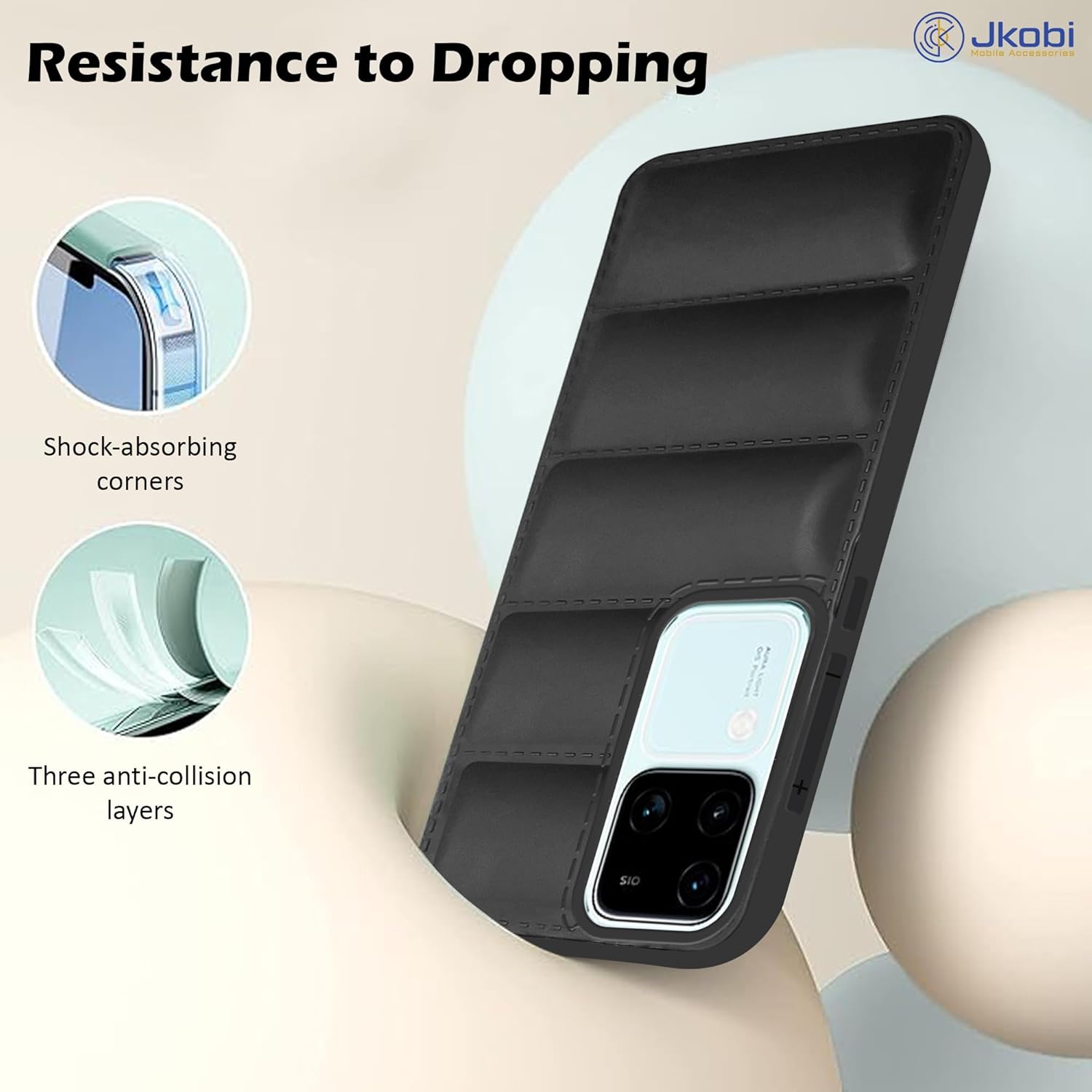 For Vivo V30 | Vivo V30 Pro 5G Back Cover Case (Puffer Cushion Wave Design | Camera Protection)