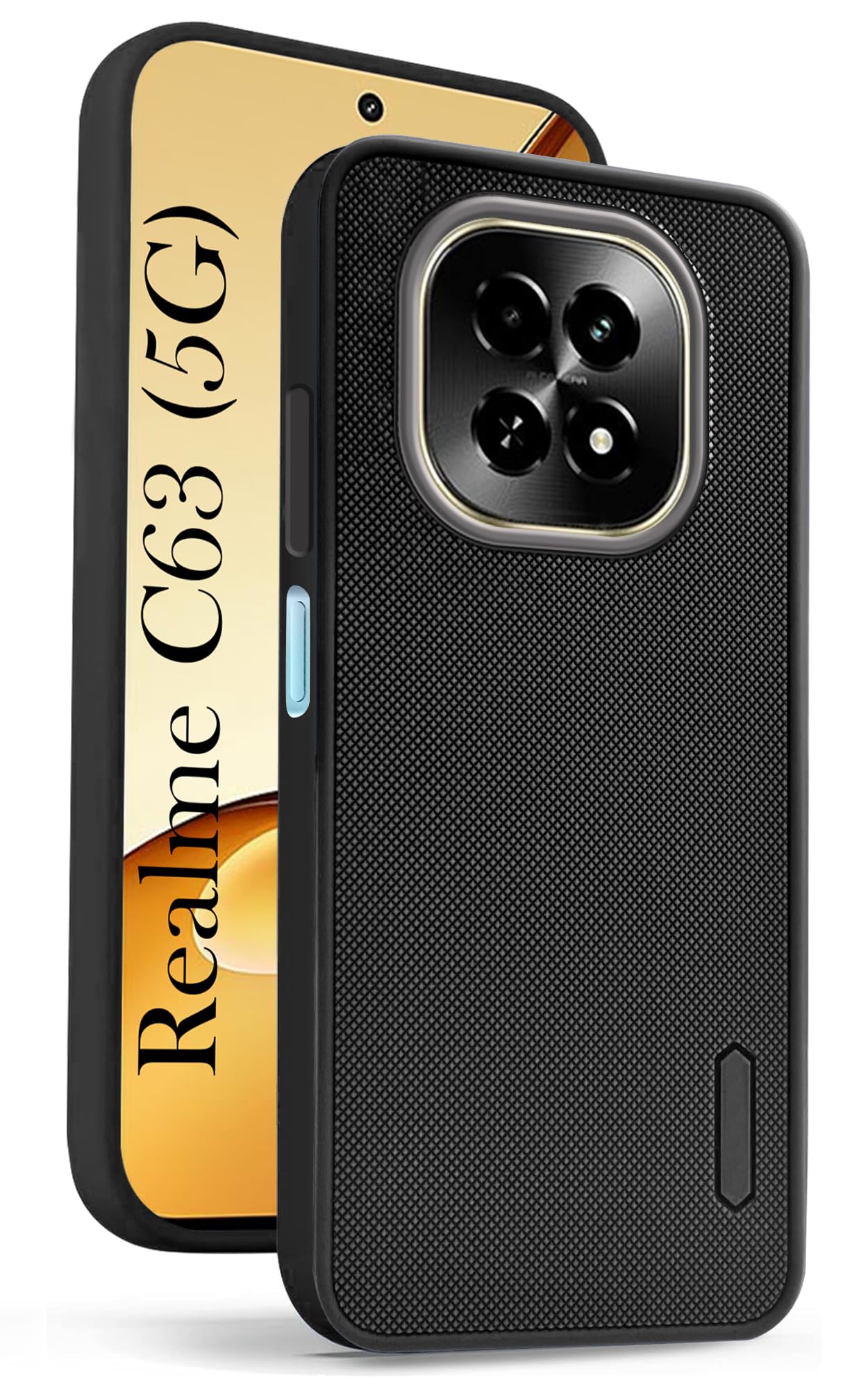 For Realme C63 5G Back Cover Case (Textured Grip Design | Camera Protection | Slim and Light Weight | Soft Touch and Feel)