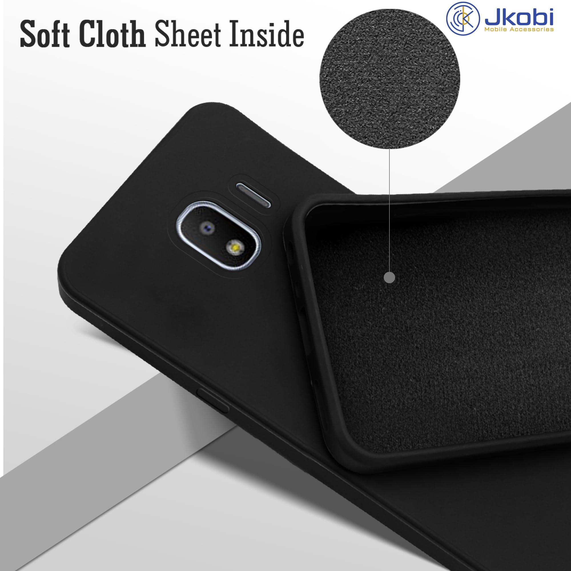 For Samsung Galaxy J2 Pro Back Cover Case (Inside Fiber Cloth | Smooth Matte Finish | Elegant Professional Look |Black)