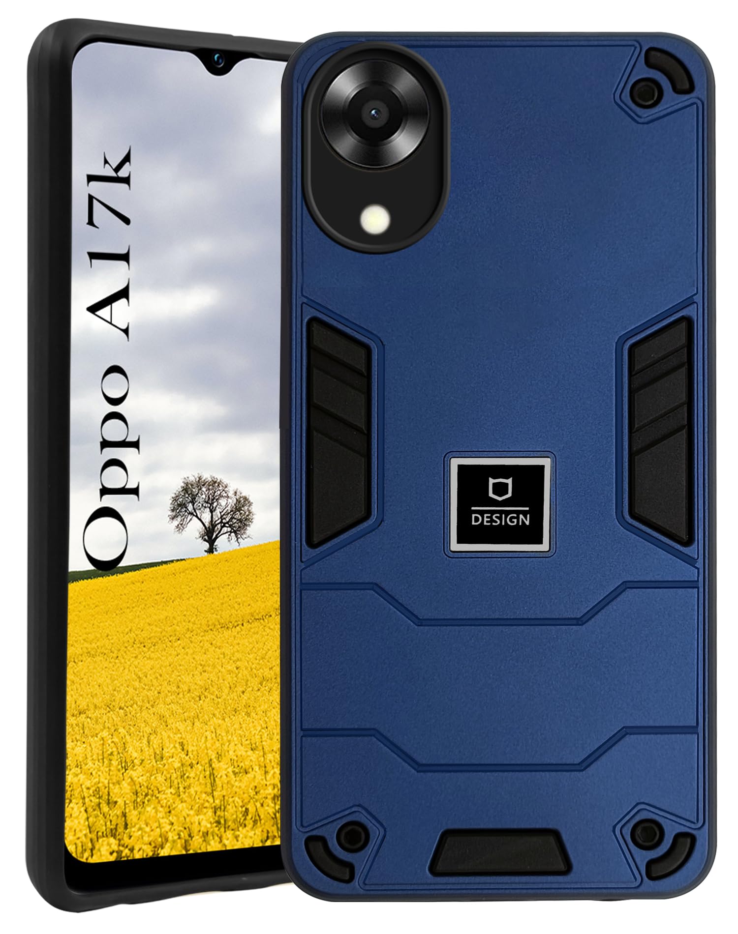 For Oppo A17K Back Cover Case (Slim Lightweight Design | Hybrid Armor Dual Tough Armor | 360 Degree Shockproof Impact Resistant)