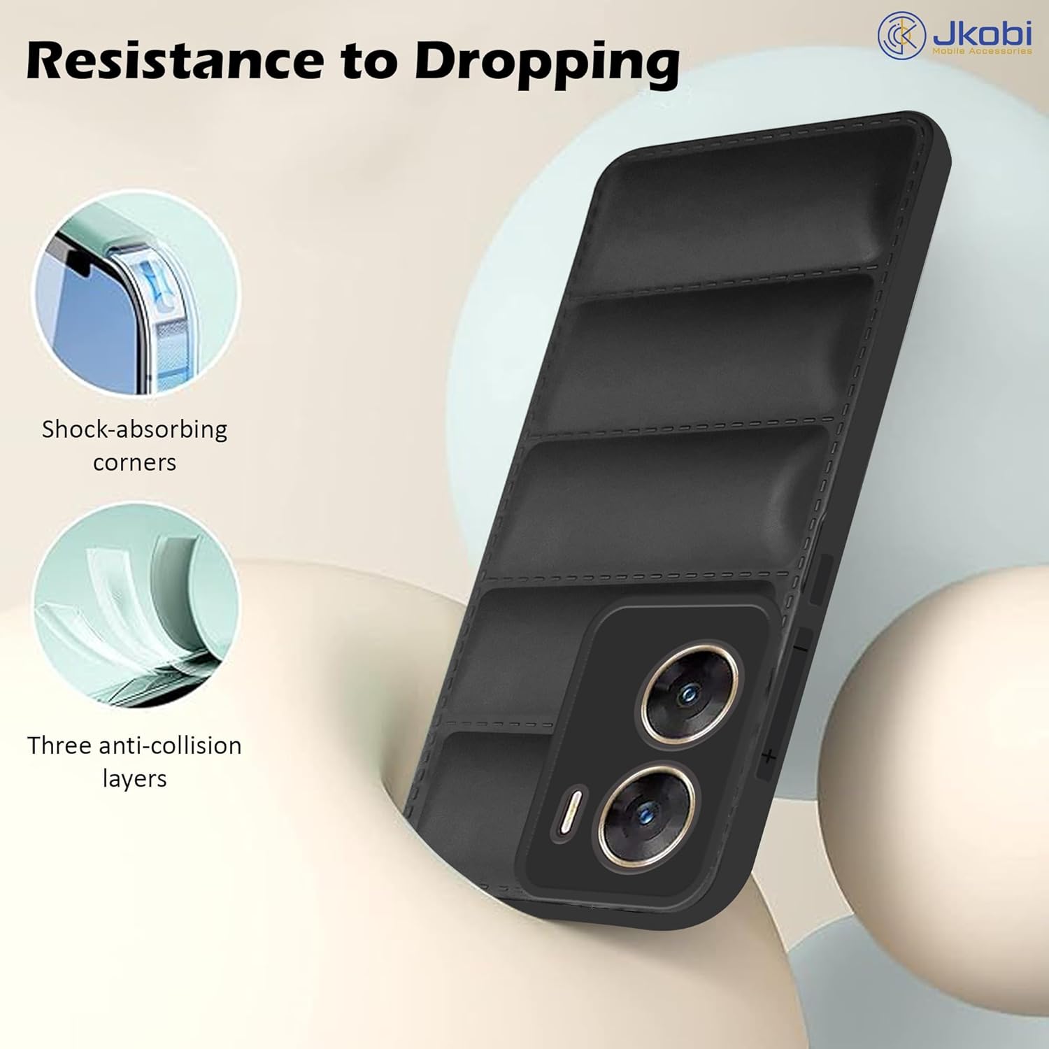 For Vivo V29e 5G Back Cover Case (Puffer Cushion Wave Design | Camera Protection)