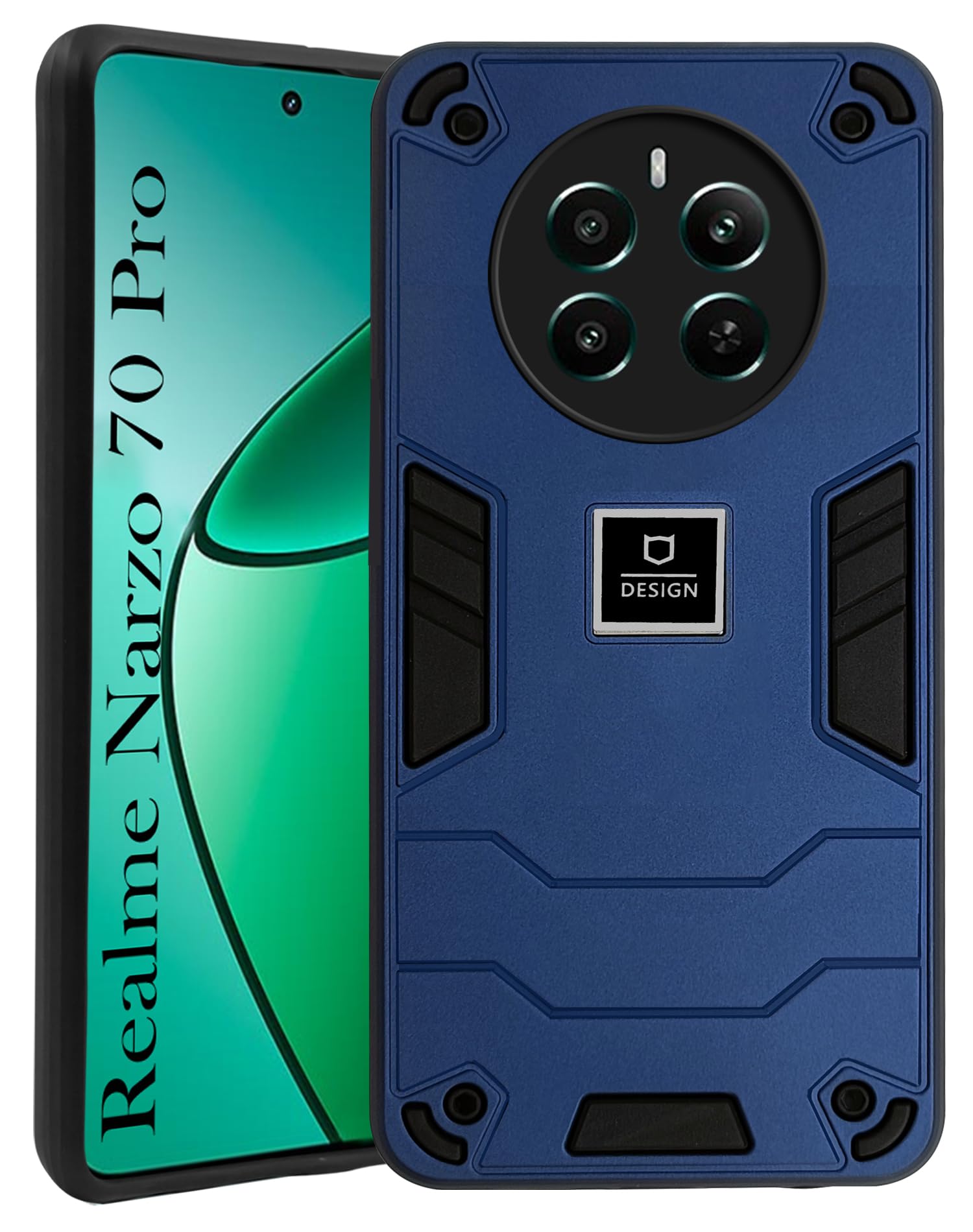 For Realme Narzo 70 Pro Back Cover Case (Lightweight Hybrid Shockproof Polycarbonate)