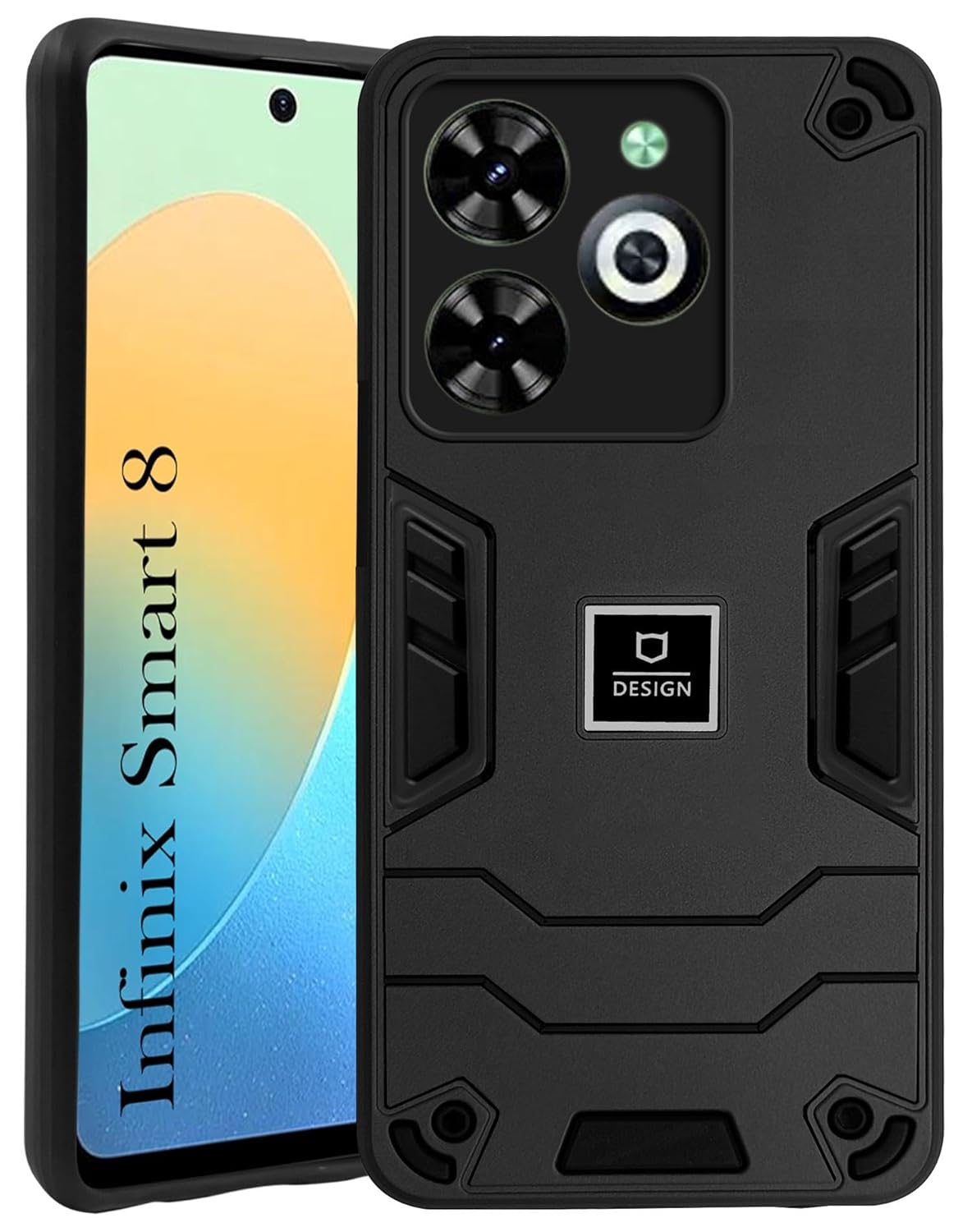 For Infinix Smart 8 HD Back Cover Case (Lightweight Hybrid Shockproof Polycarbonate)