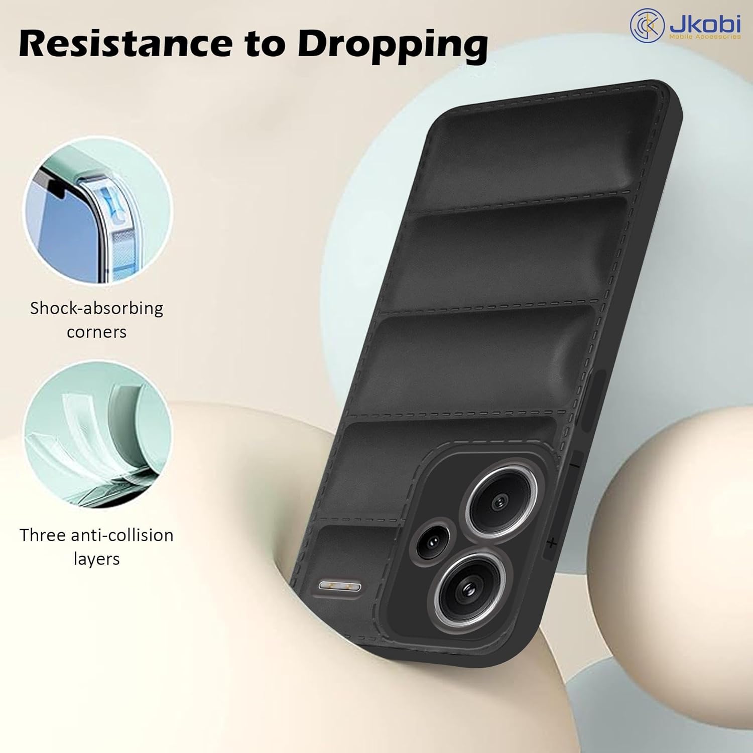 For Redmi Note 13 Pro Plus Back Cover Case (Puffer Cushion Wave Design | Camera Protection)