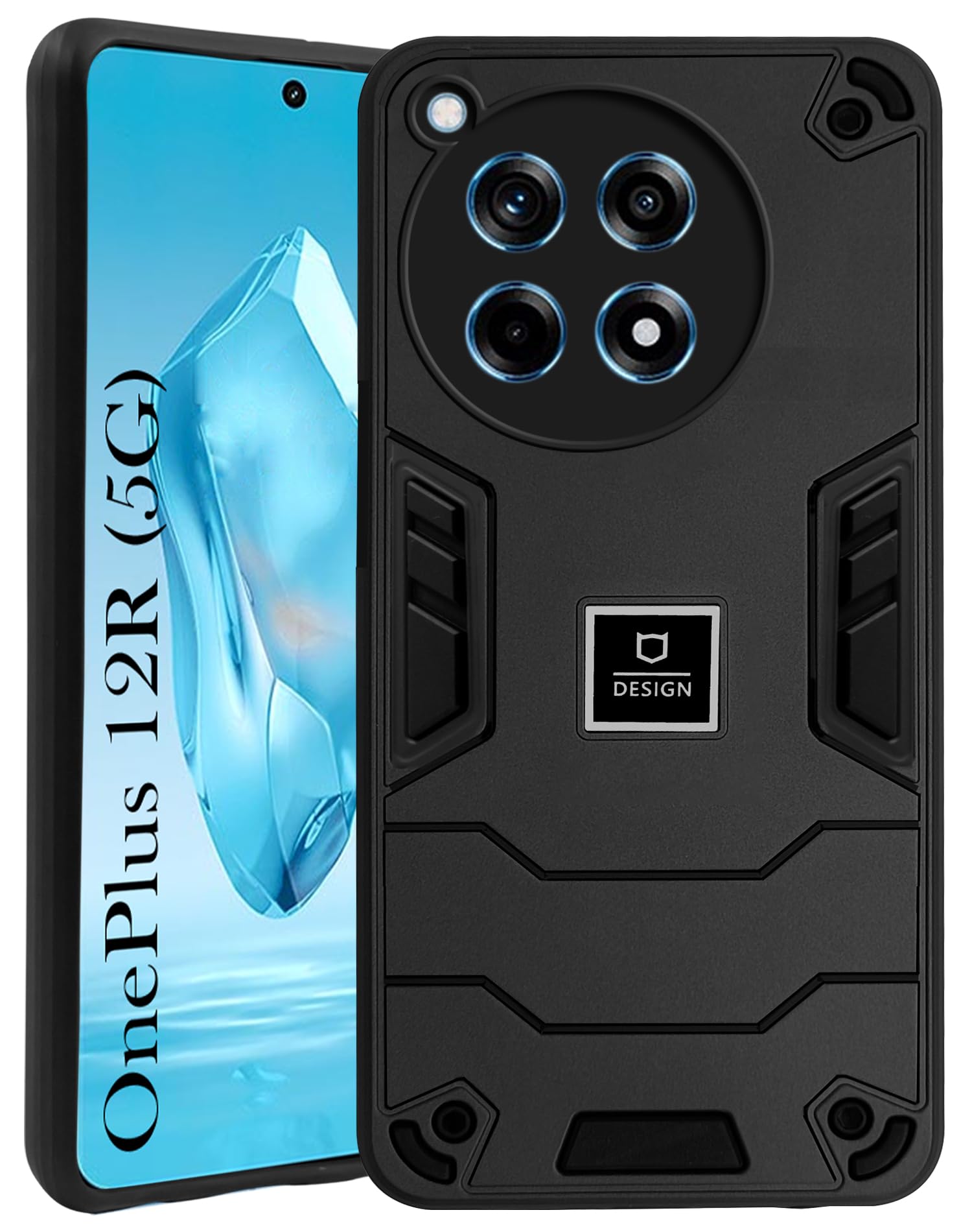 For OnePlus 12R 5G Back Cover Case (Lightweight Hybrid Shockproof Polycarbonate)