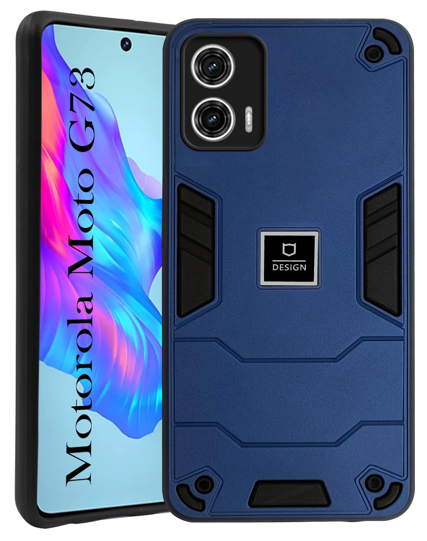 For Motorola Moto G73 Back Cover Case (Lightweight Hybrid Shockproof Polycarbonate)