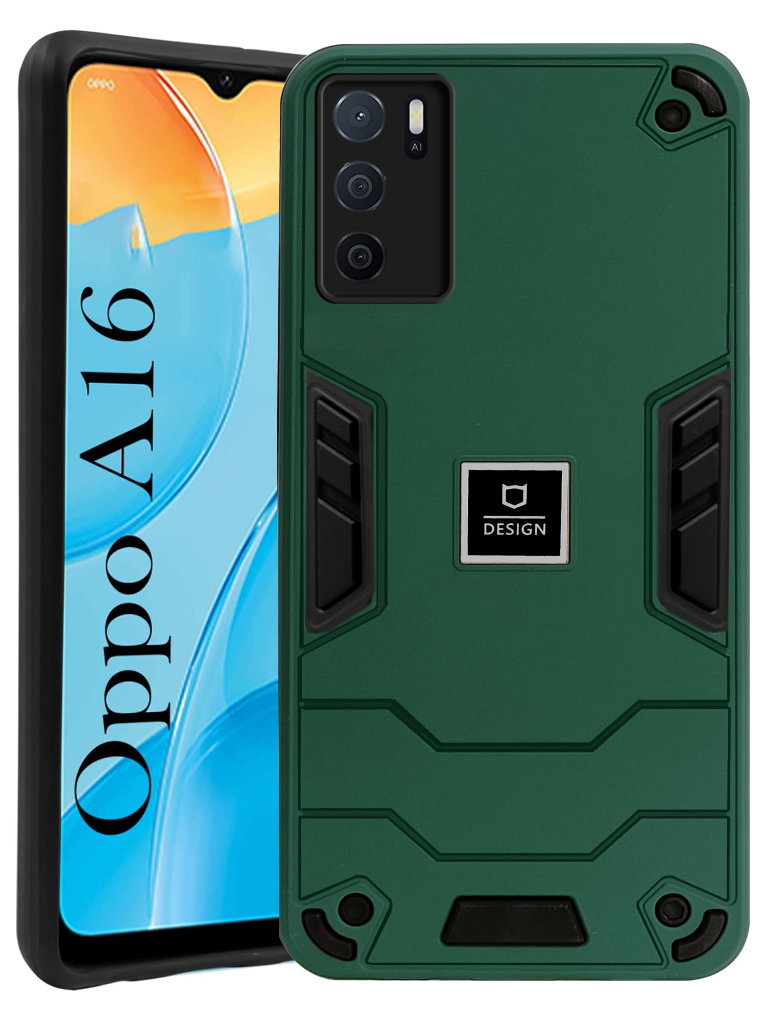 For Oppo A16 Back Cover Case(Lightweight Hybrid Armor Shockproof Polycarbonate)