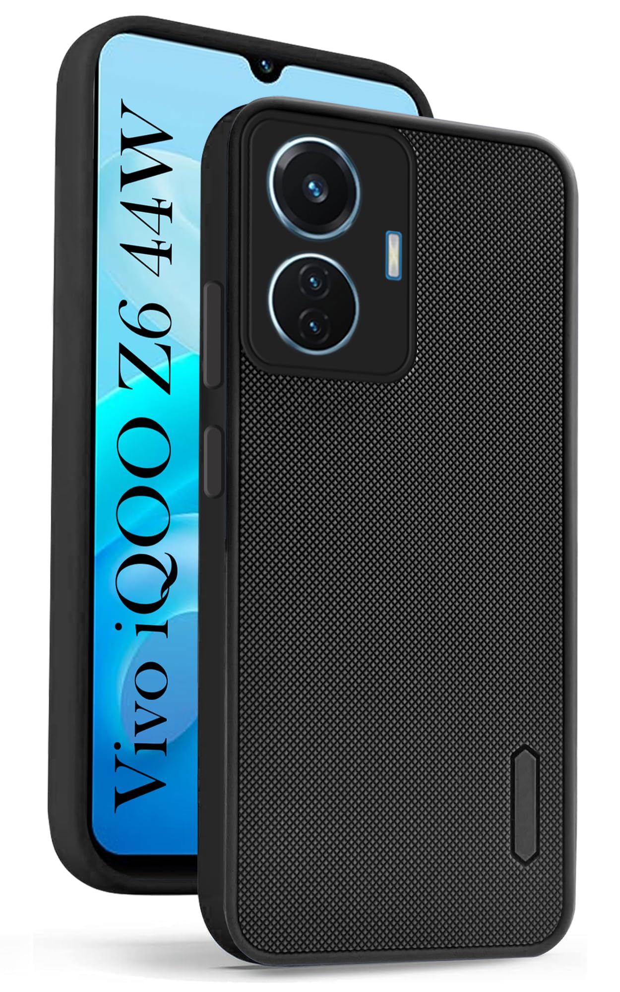 For Vivo IQOO Z6 44W Back Cover Case (Textured Grip Design | Camera Protetion | Slim and Light Weight | Soft Touch and Feel)