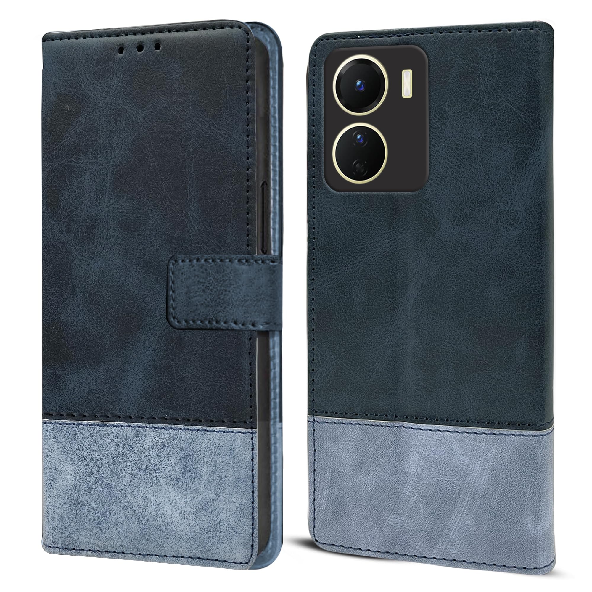 For Vivo Y16 Flip Cover Case (Professional Dual Leather Wallet with Magnetic Closure)