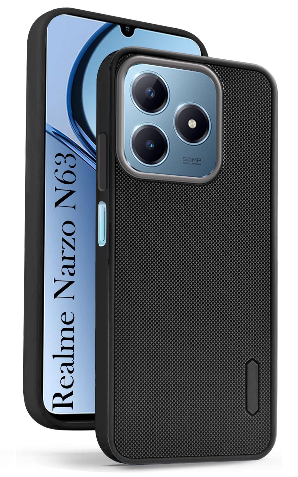For Realme Narzo N63 Back Cover Case (Textured Grip Design | Camera Protetion | Slim and Light Weight | Soft Touch and Feel)