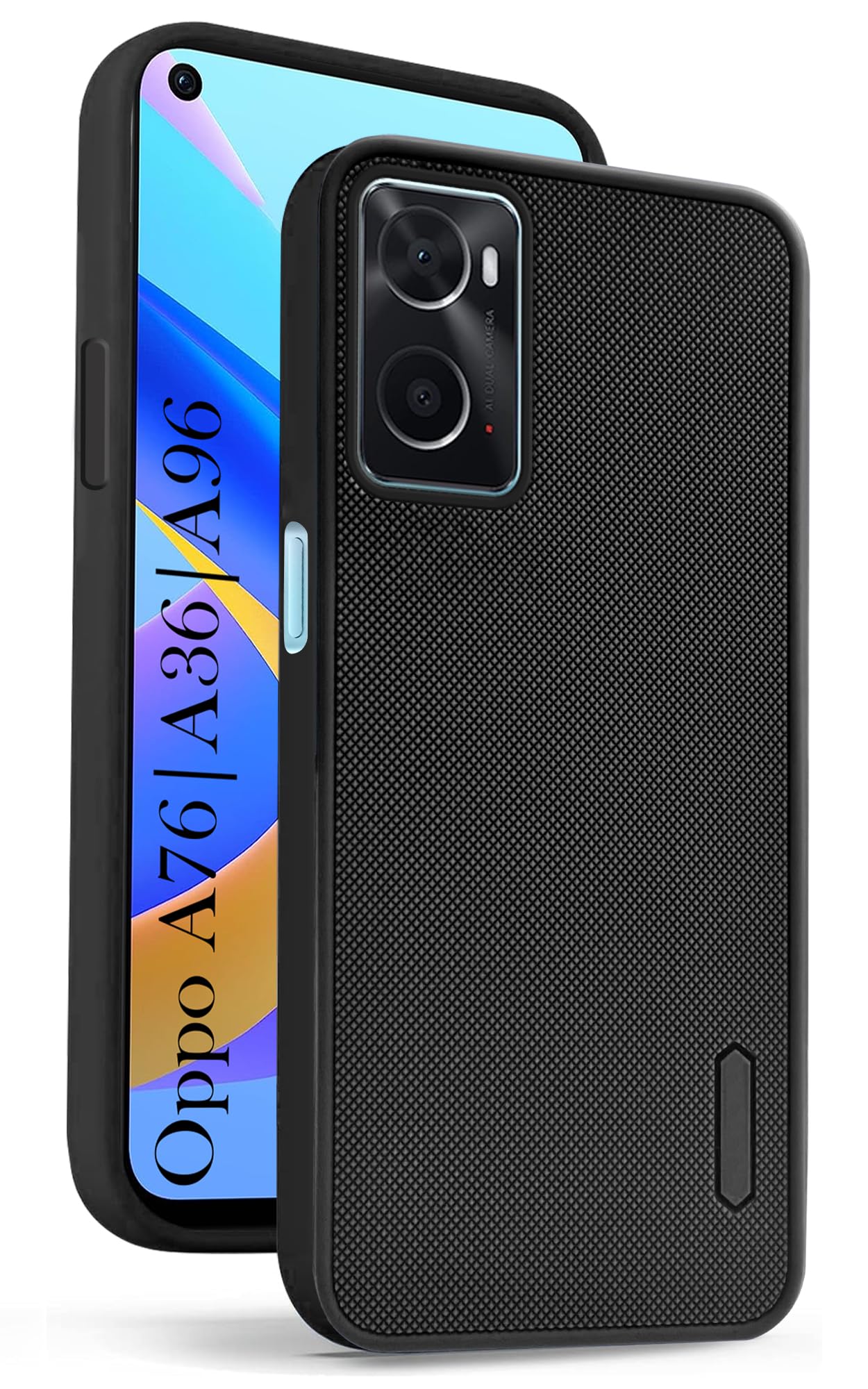 For Oppo A76 | A36 | A96 Back Cover Case (Textured Grip Design | Camera Protetion | Slim and Light Weight | Soft Touch and Feel)