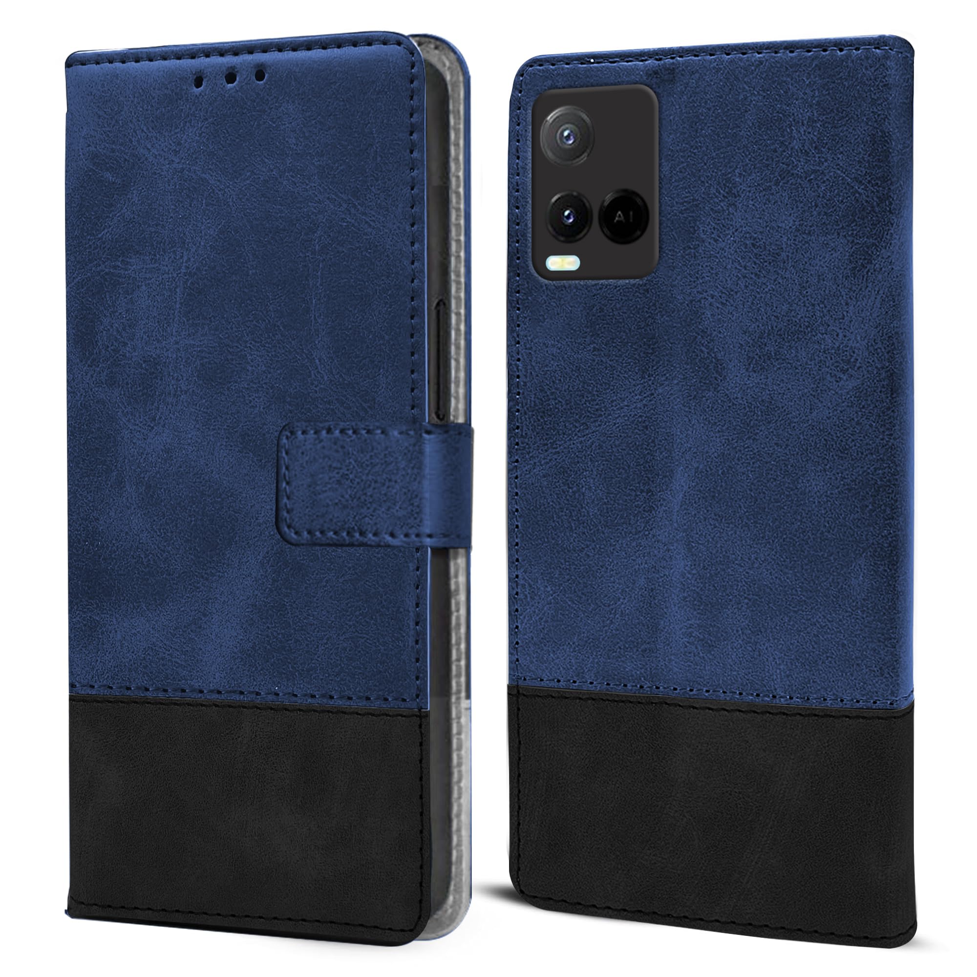 For Vivo Y21 2021 Flip Cover Case (Professional Dual Leather Wallet with Magnetic Closure)