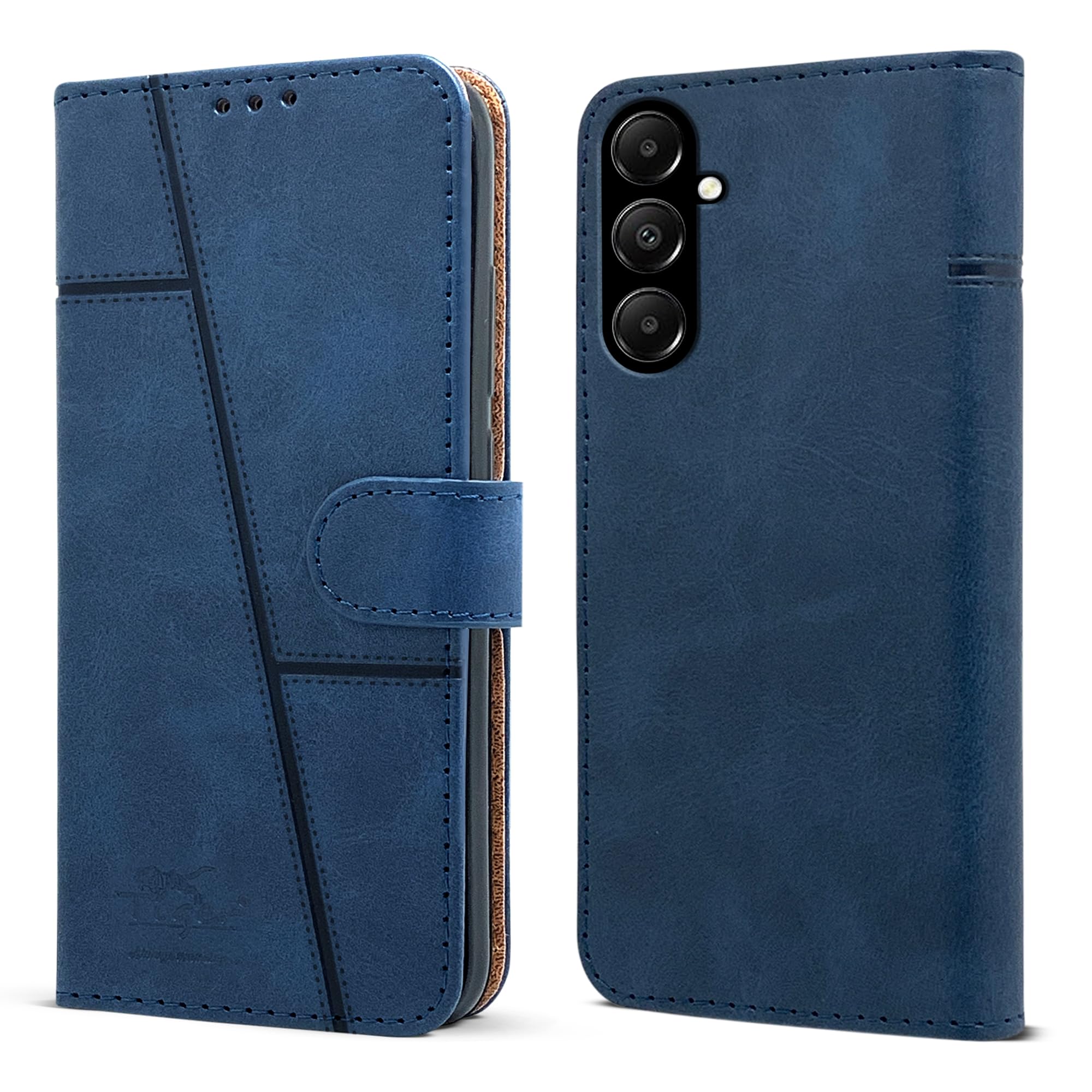 For Samsung Galaxy A05s Flip Cover Case (Stitched Leather with Magnetic Closure)