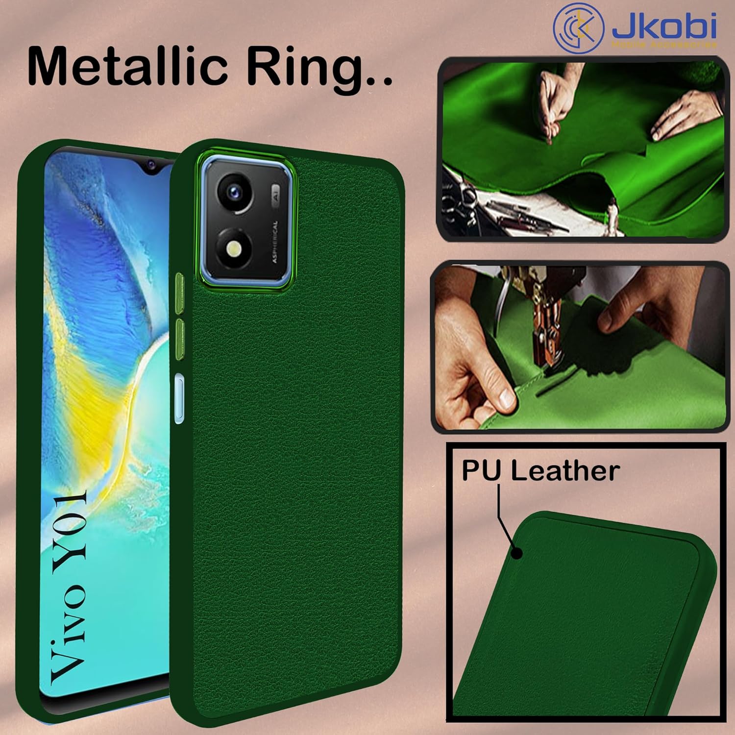 For Vivo Y01 Back Cover Case (Minimalist Professional Leather | Shockproof Metal Camera Protection)