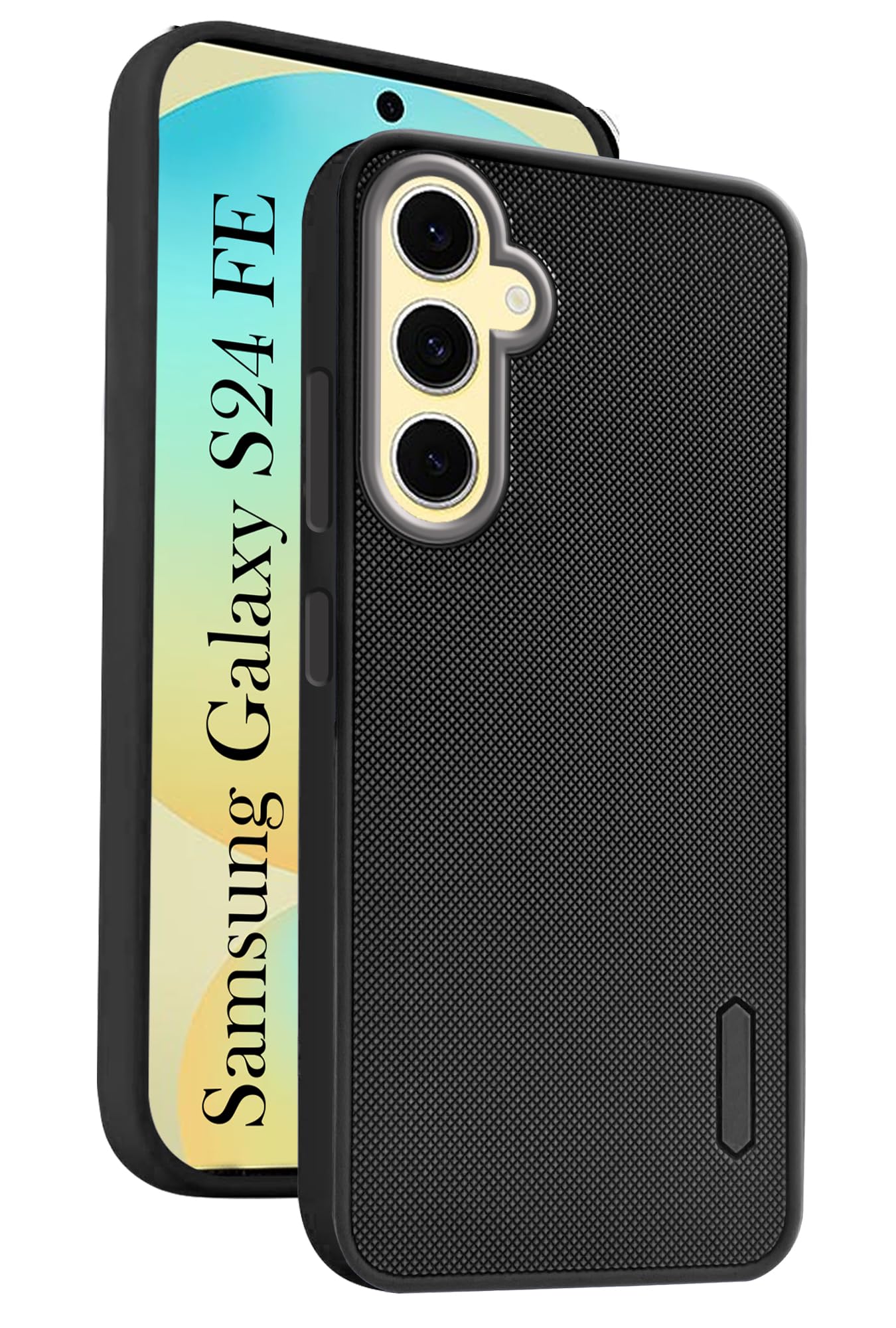 For Samsung Galaxy S24 FE Back Cover Case ( Textured Grip Design | Camera Protetion | Slim and Light Weight | Soft Touch and Feel | Black )