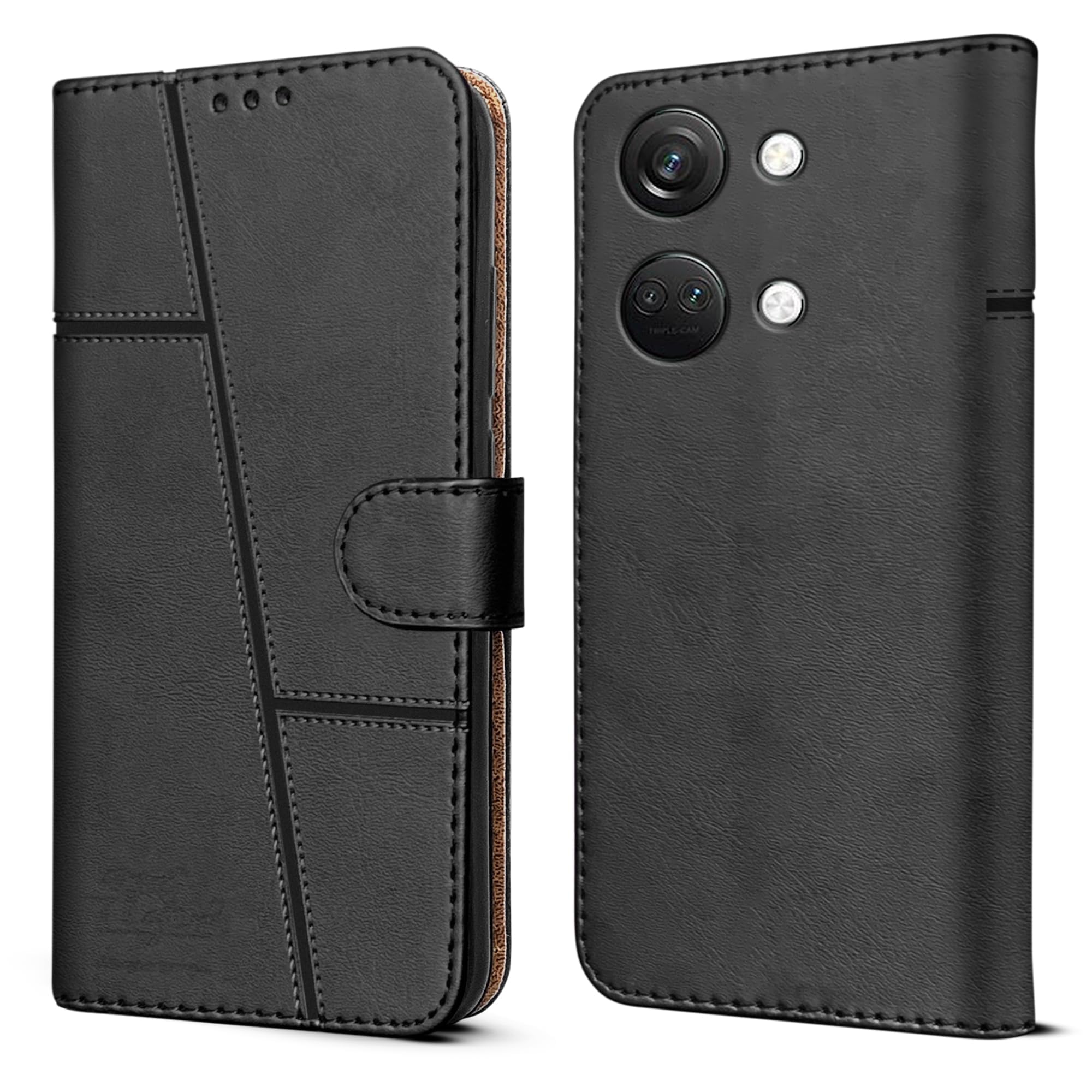 For Oneplus Nord 3 5G Flip Cover Case (Stitched with Magnetic Closure)
