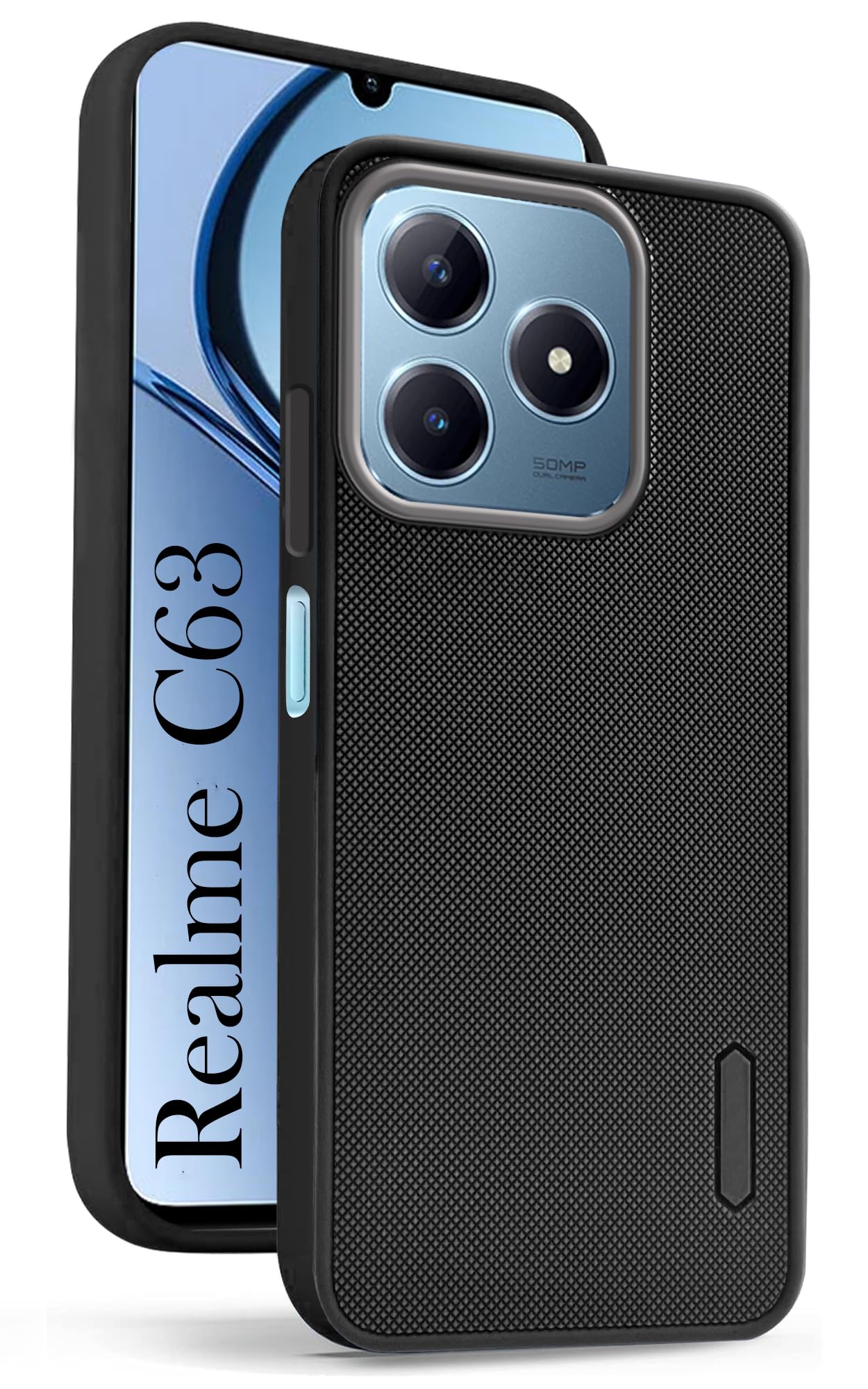 For Realme C63 Back Cover Case (Textured Grip Design | Camera Protection | Slim and Light Weight | Soft Touch and Feel)